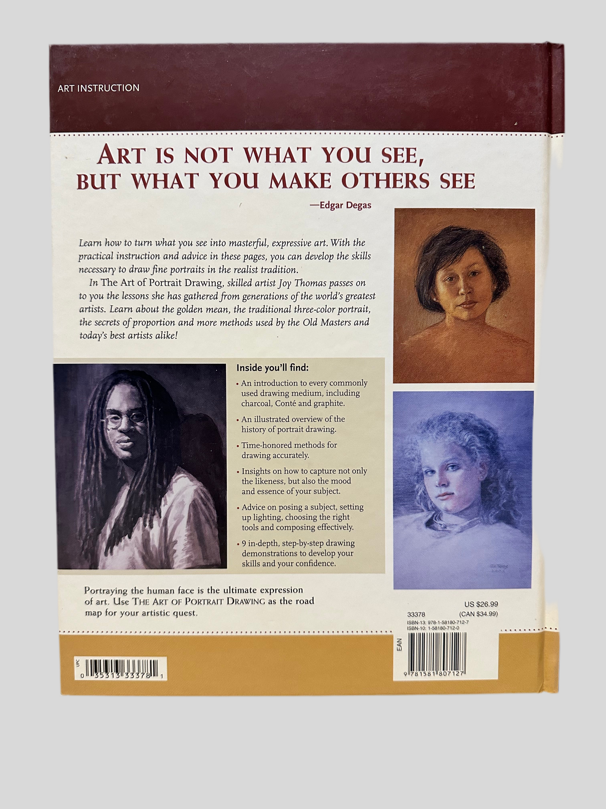 The Art of Portrait Drawing by Joy Thomas - Back Cover