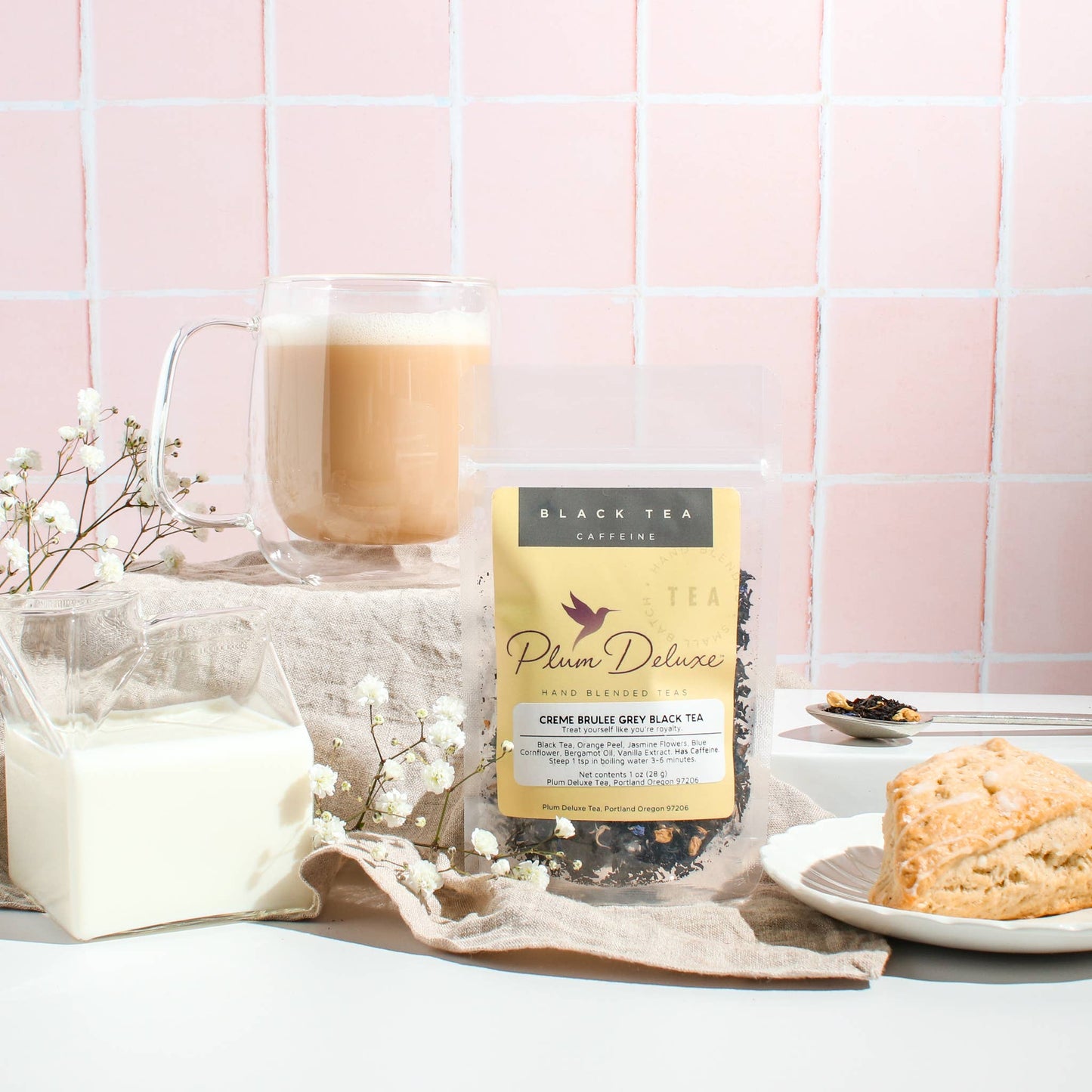 Plum Deluxe Tea - Creme Brulée Earl Grey with Jasmine & Vanilla: 1 oz - Fehmerling Books