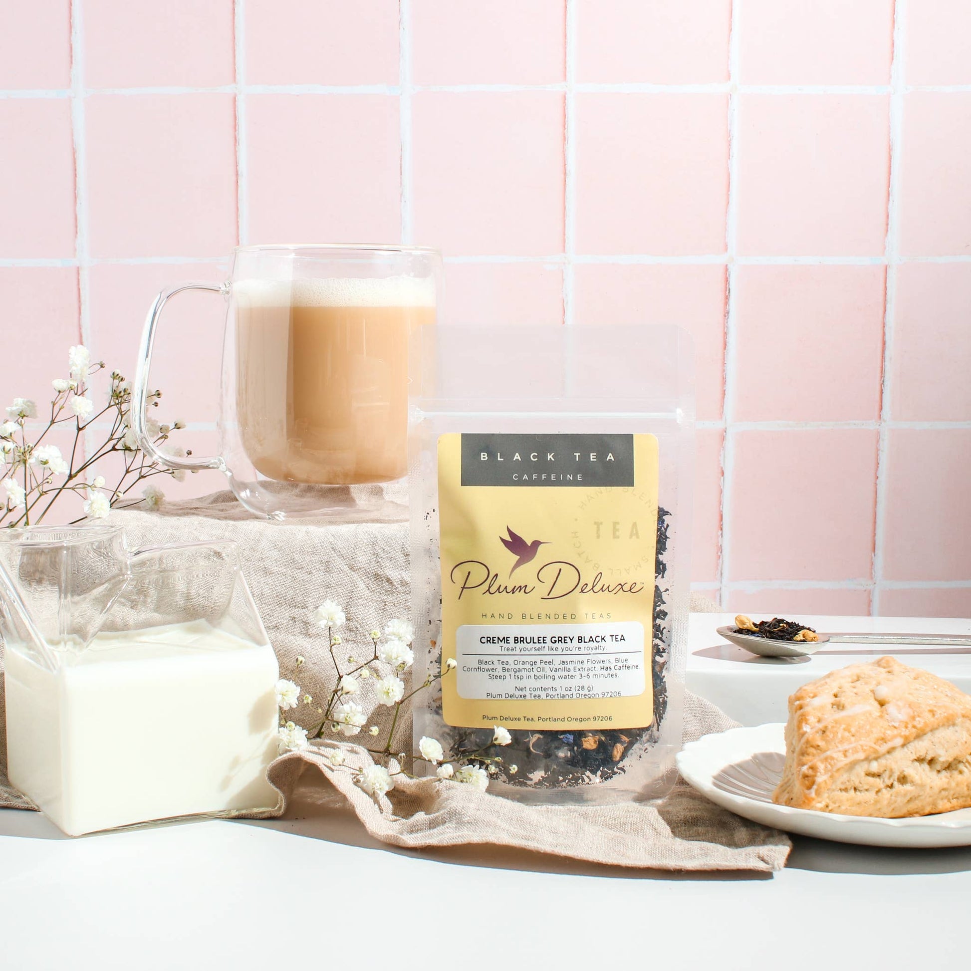Plum Deluxe Tea - Creme Brulée Earl Grey with Jasmine & Vanilla: 1 oz - Fehmerling Books