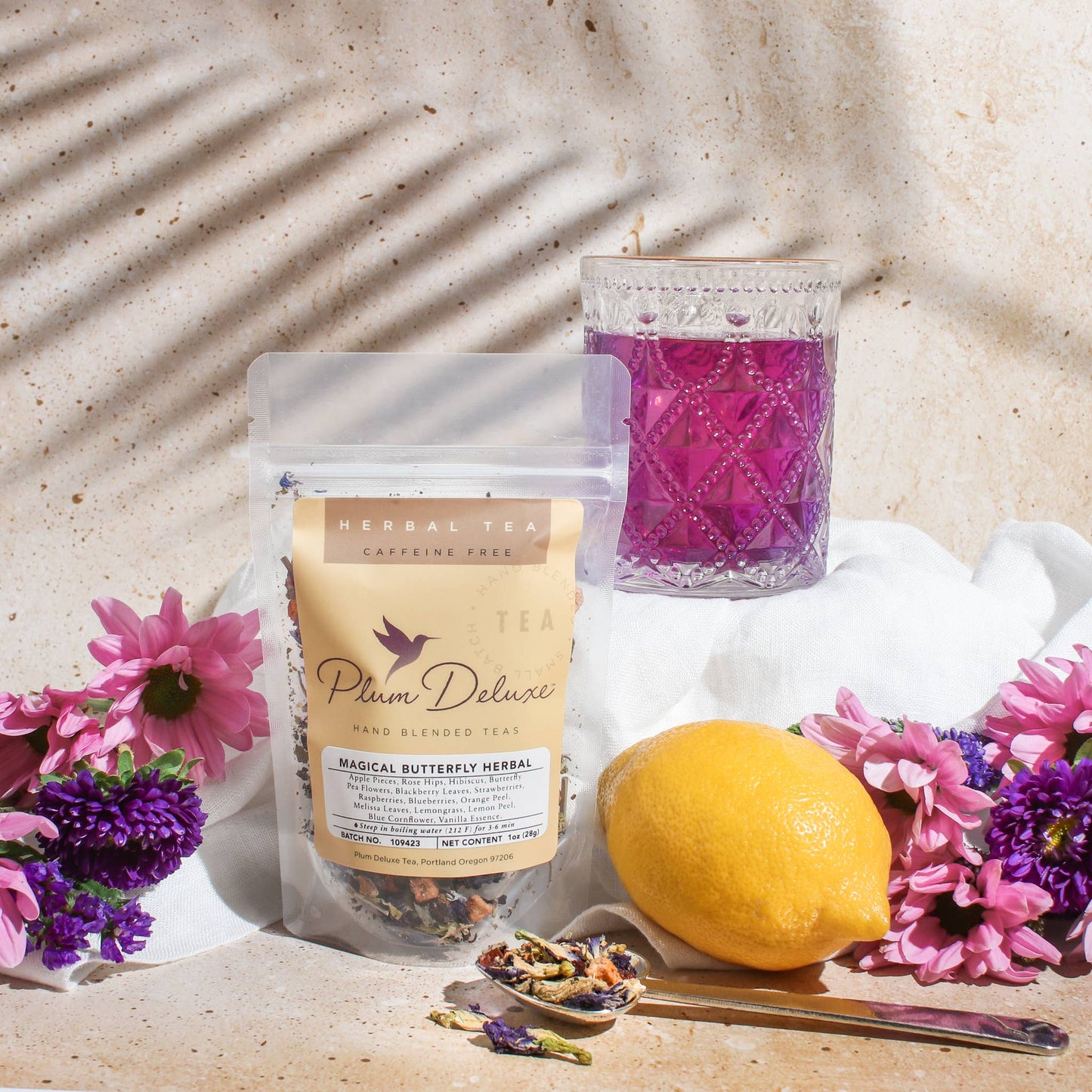 Plum Deluxe Tea - Magical Butterfly Pea Flower Loose Leaf Herbal Tea for Kids: 1 oz