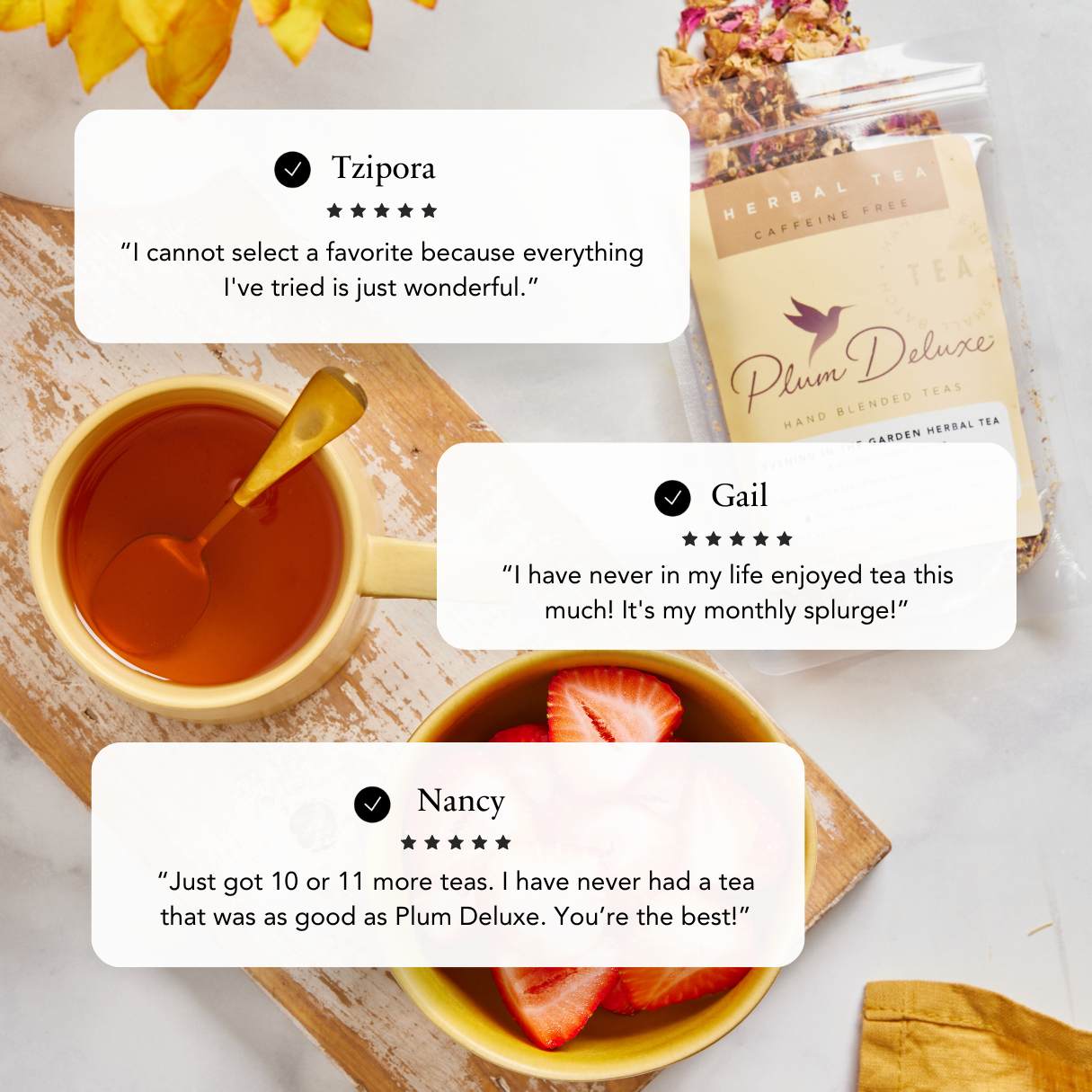 Plum Deluxe Tea - Peach Bellini Herbal Tea - Fruity Loose Leaf Tea: 1 oz