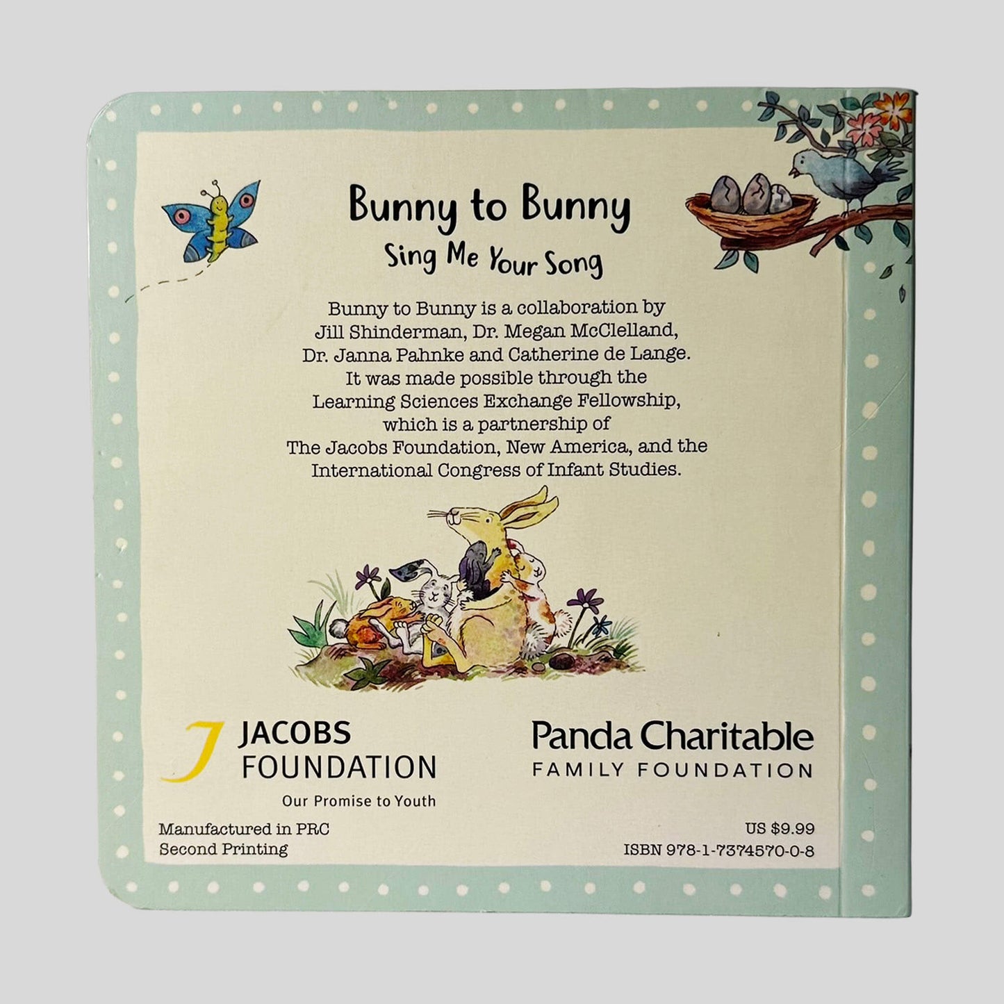 Bunny to Bunny Sing Me Your Song by Jill Shinderman - Back Cover - Fehmerling Books