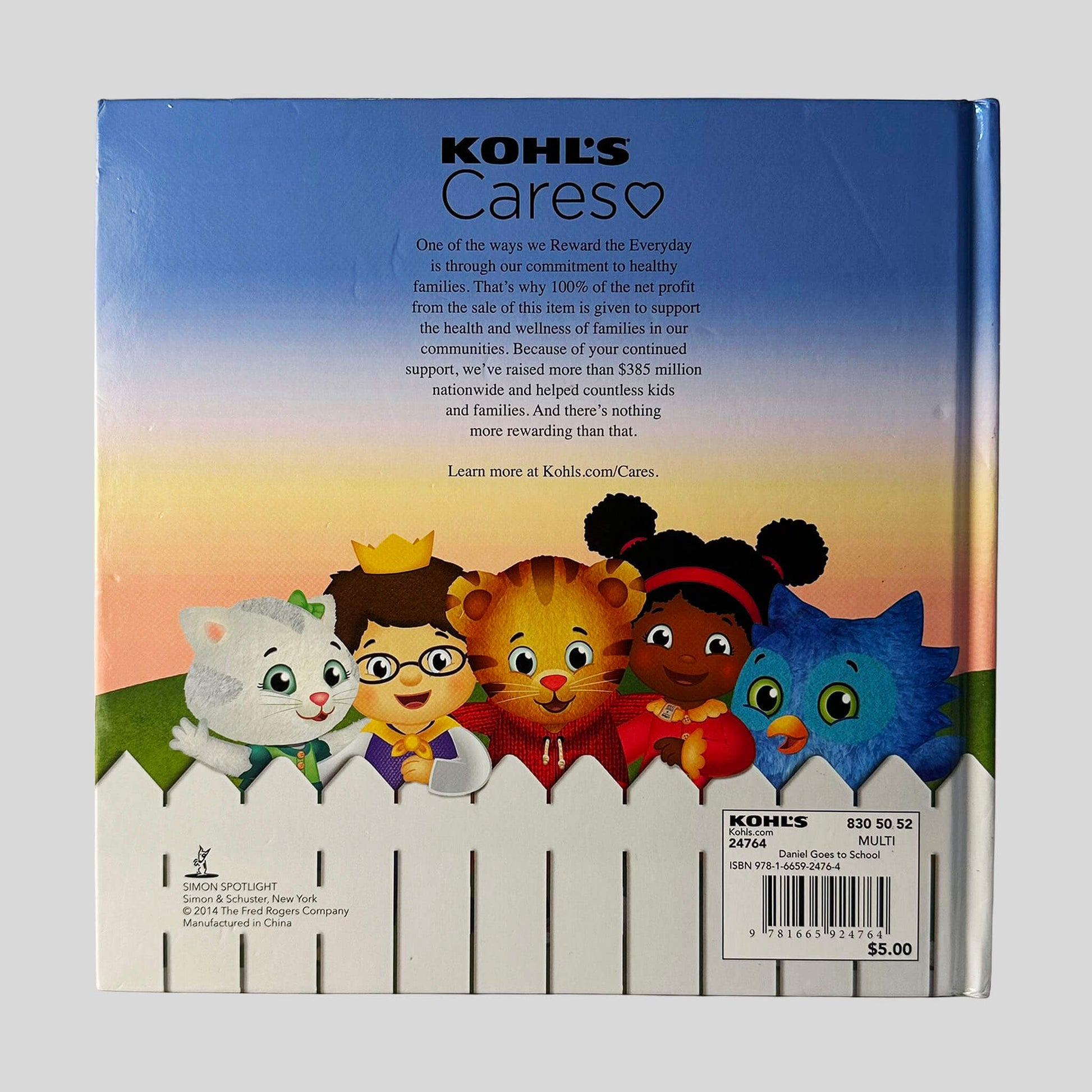 Daniel Goes to School adapted by Becky Friedman - Back Cover - Fehmerling Books