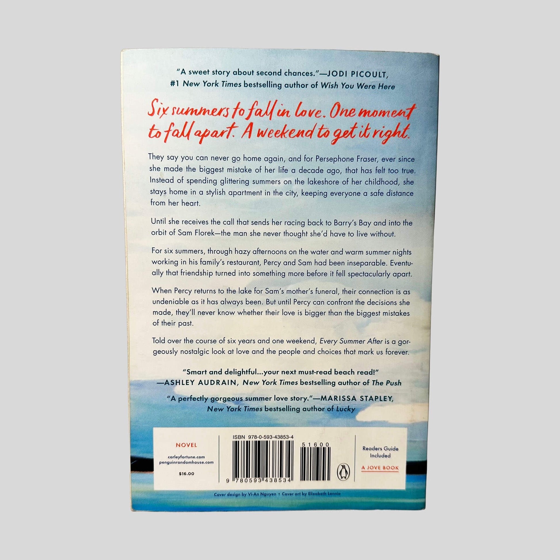 Every Summer After by Carley Fortune - Back Cover - Fehmerling Books