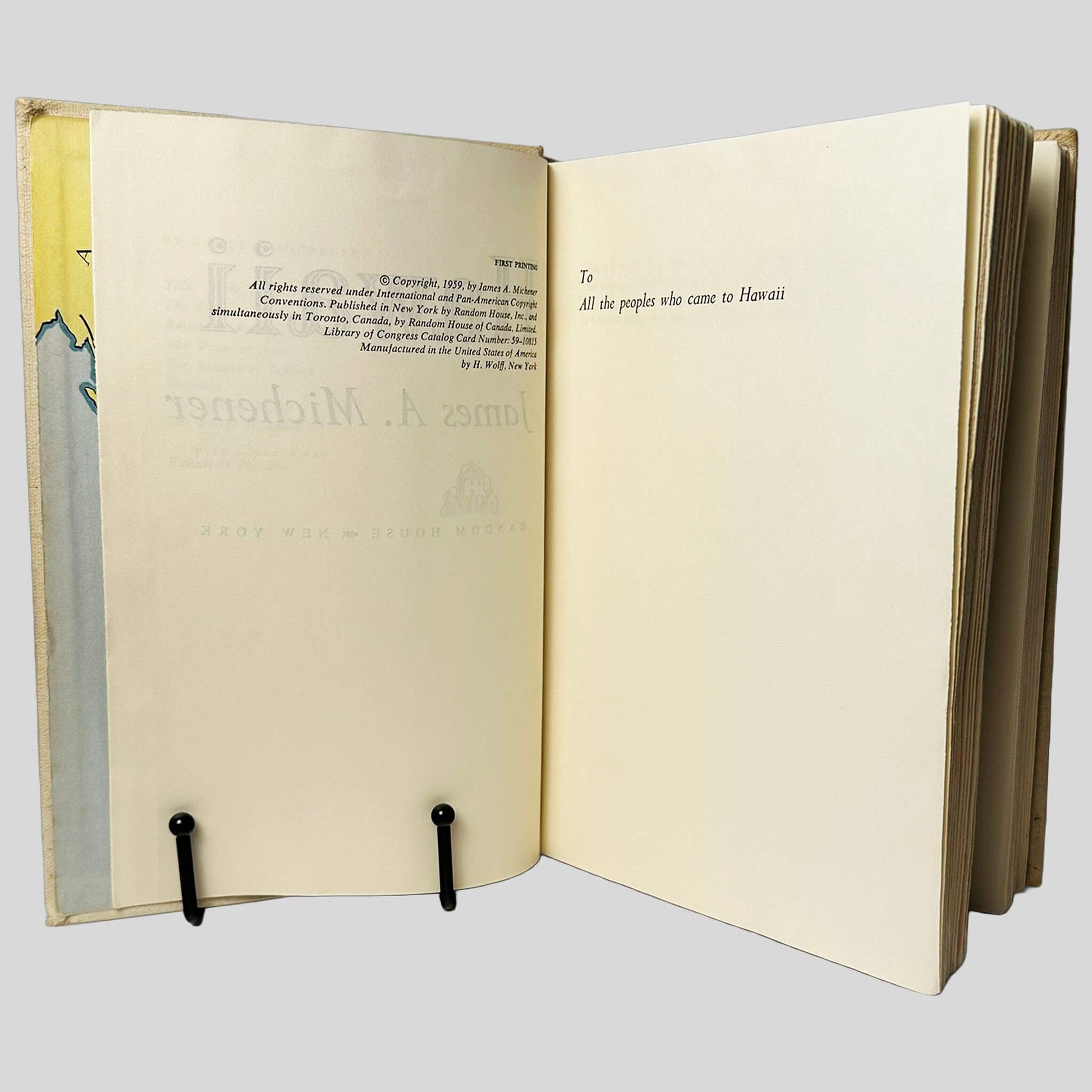 Hawaii by James A. Michener - Inside Front Cover - Fehmerling Books