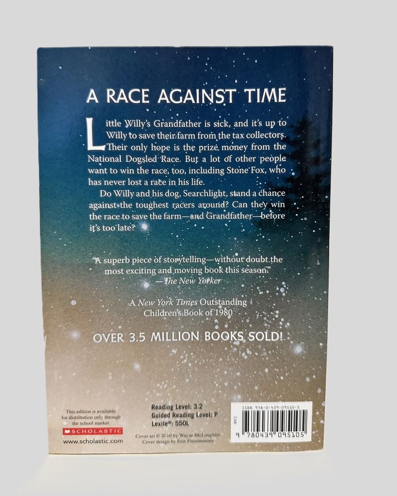 Stone Fox by John Reynolds Gardiner - Back Cover