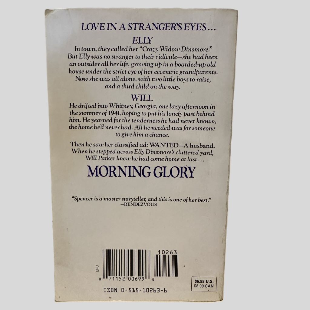 Morning Glory by LaVyrle Spencer - Back Cover