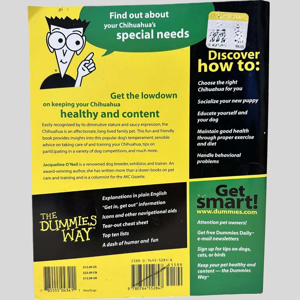 Chihuahuas For Dummies by Jacqueline O'Neil - Book Spine