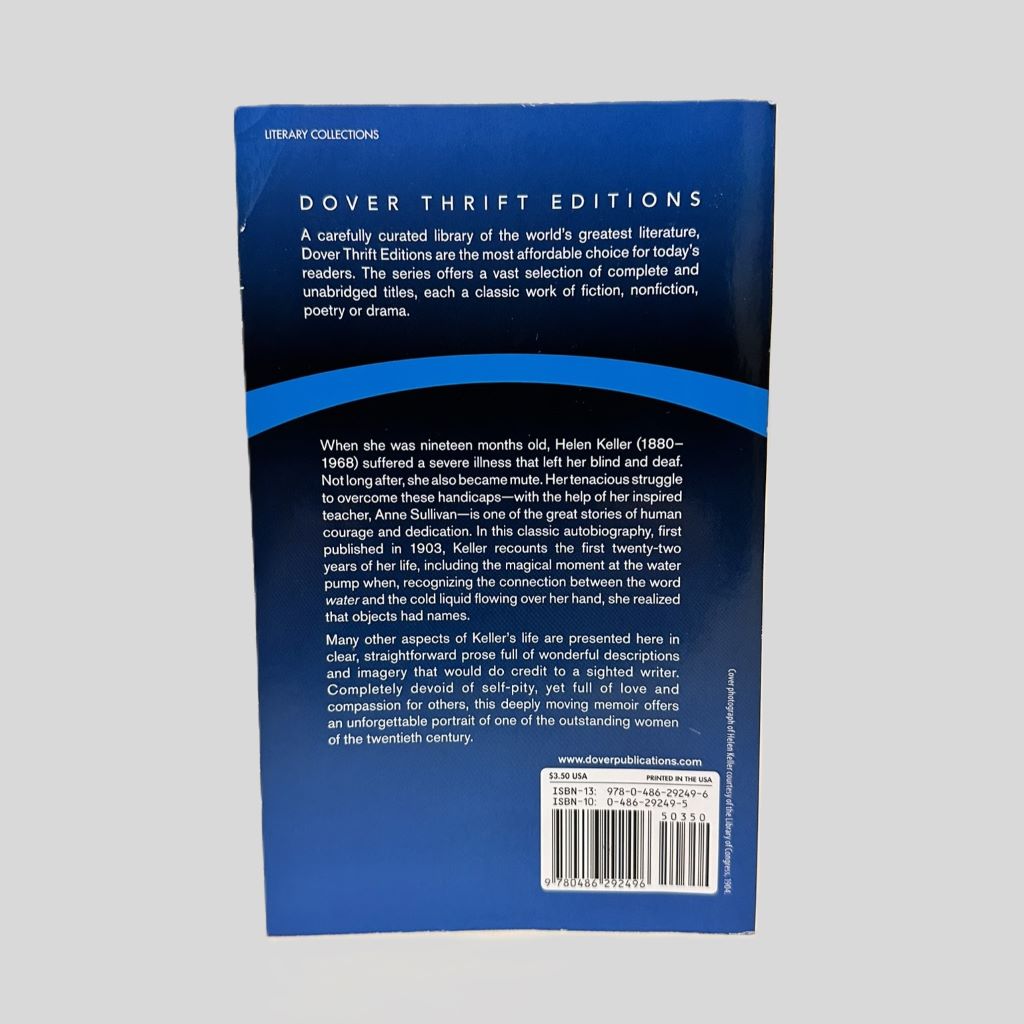 Hellen Keller: The Story of My Life - Back Cover