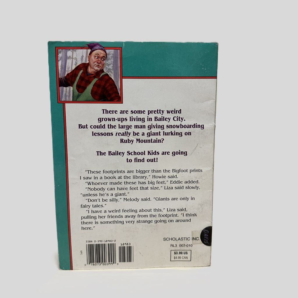 Giants Don't Go Snowboarding by Debbie Dadey and Marcia Thornton Jones - Back Cover