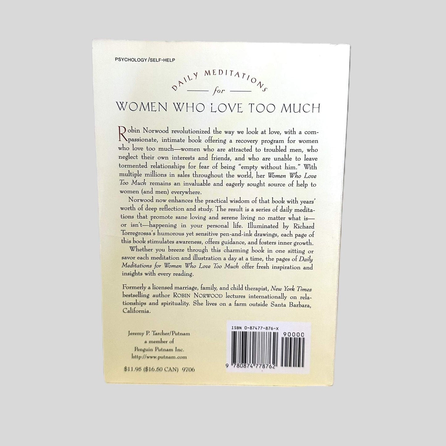 Daily Meditations for Women Who Love Too Much by Robin Norwood - Back Cover