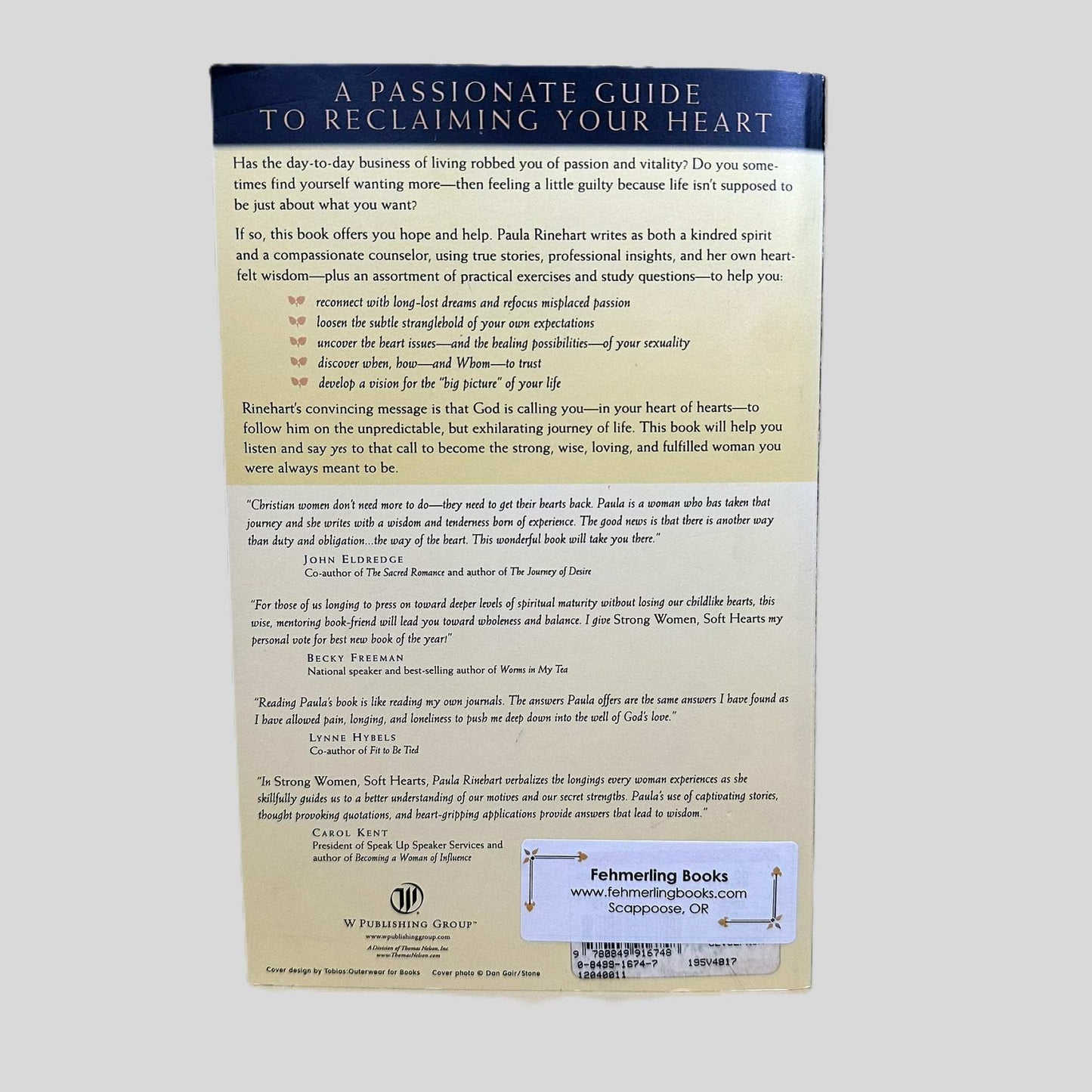 Strong Women, Soft Hearts by Paula Rinehart - Back Cover