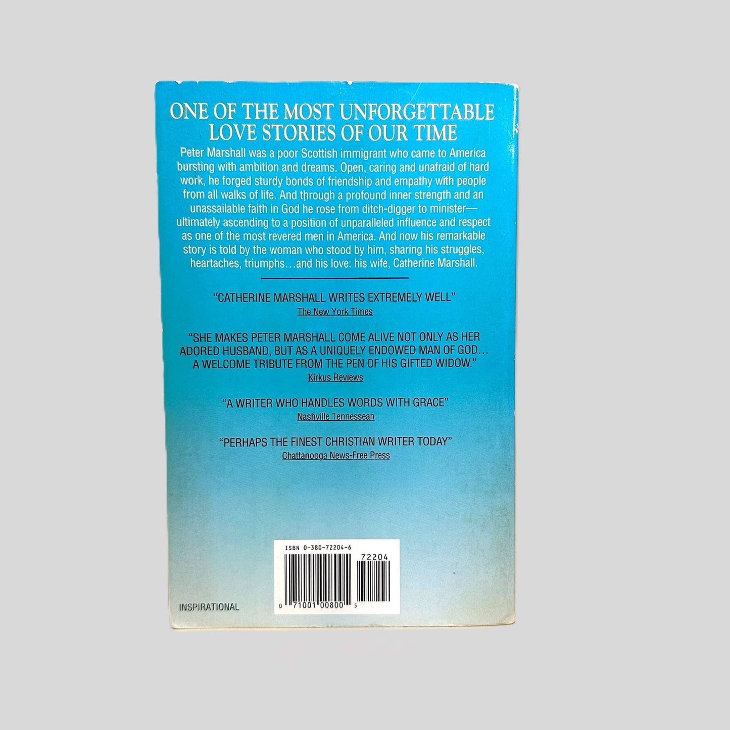 A Man Called Peter by Catherine Marshall - Back Cover
