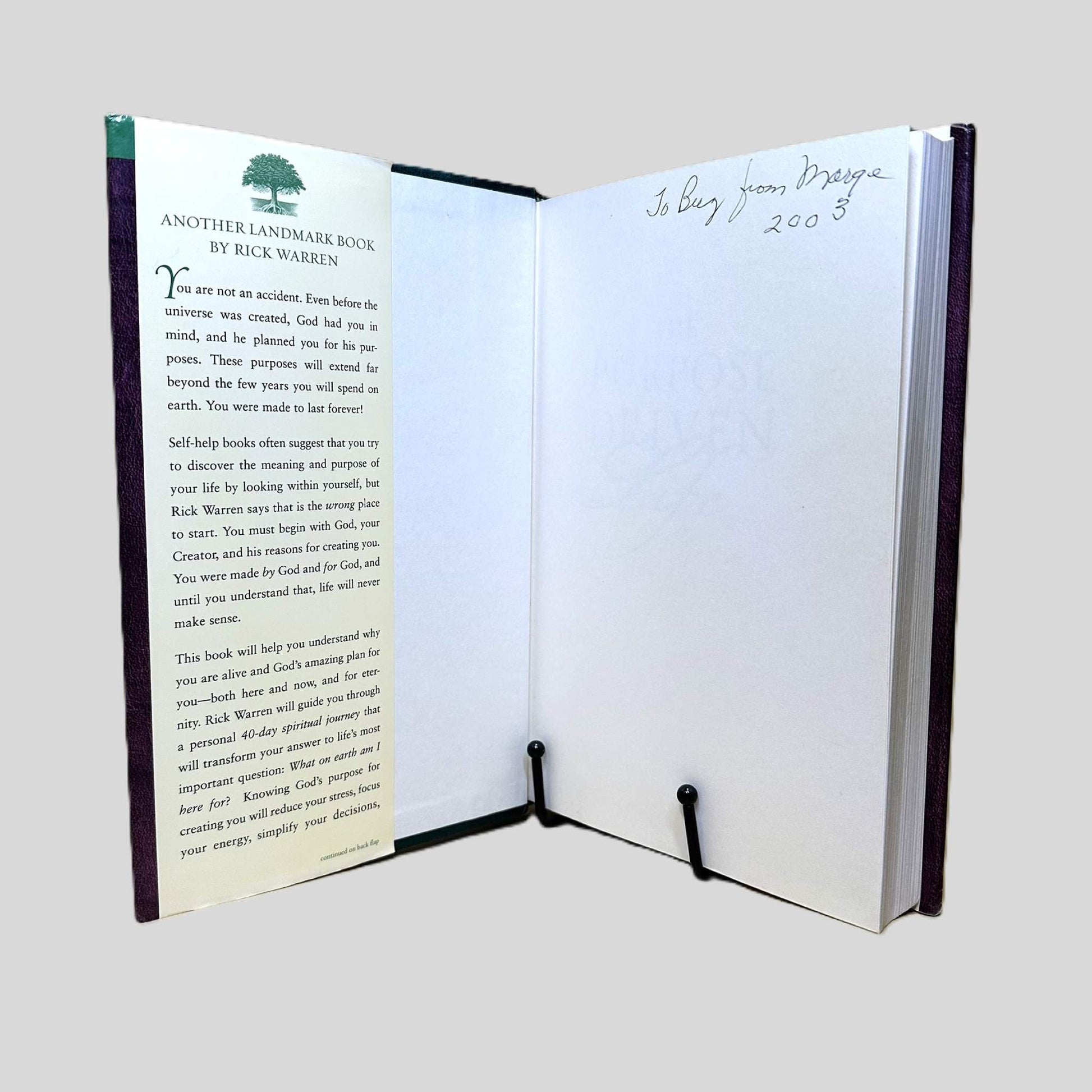 The Purpose Driven Life by Rick Warren - Book Spine