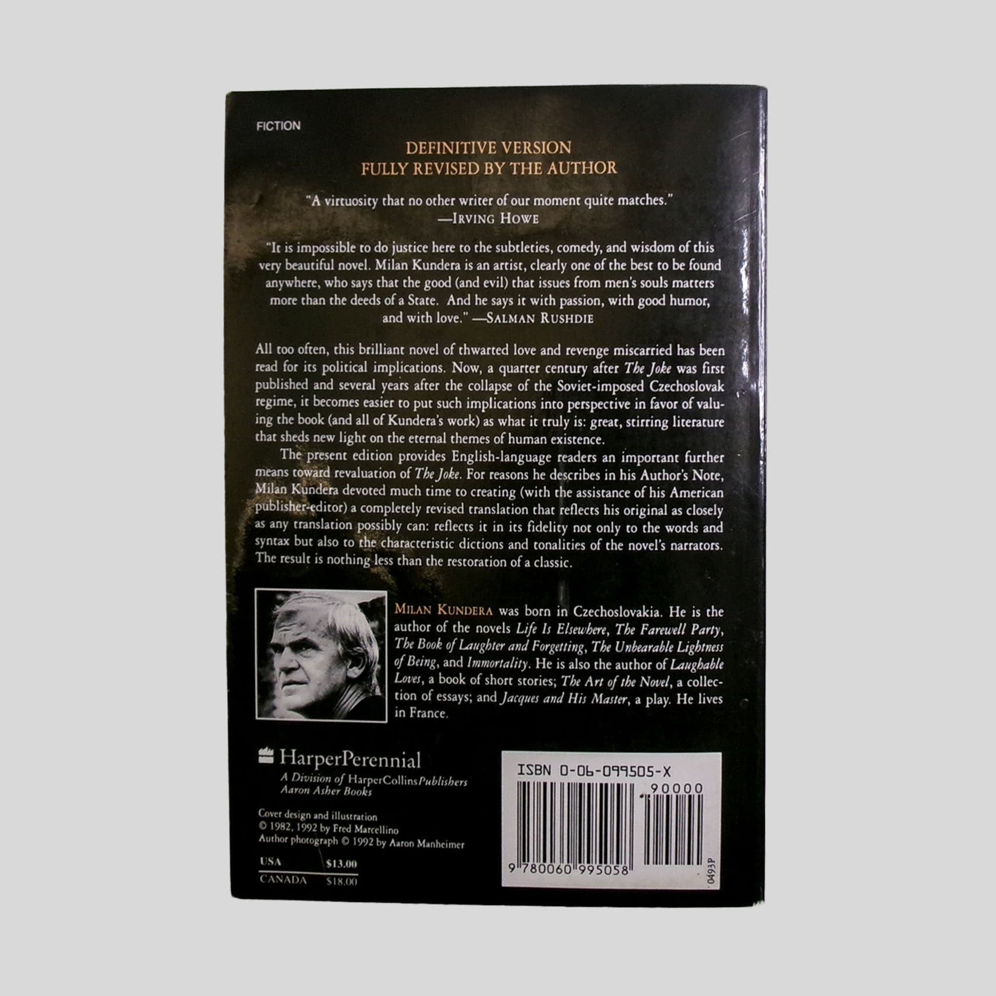 The Joke by Milan Kundera - Back Cover - Fehmerling Books