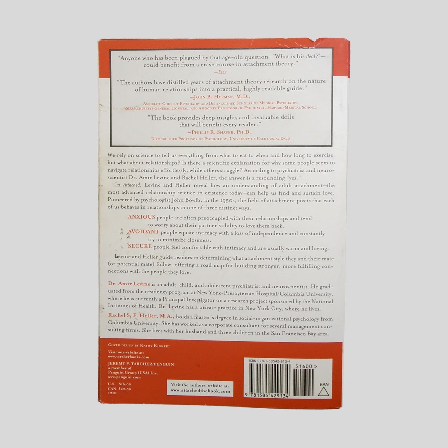 Attached by Amir Levine - Back Cover - Fehmerling Books