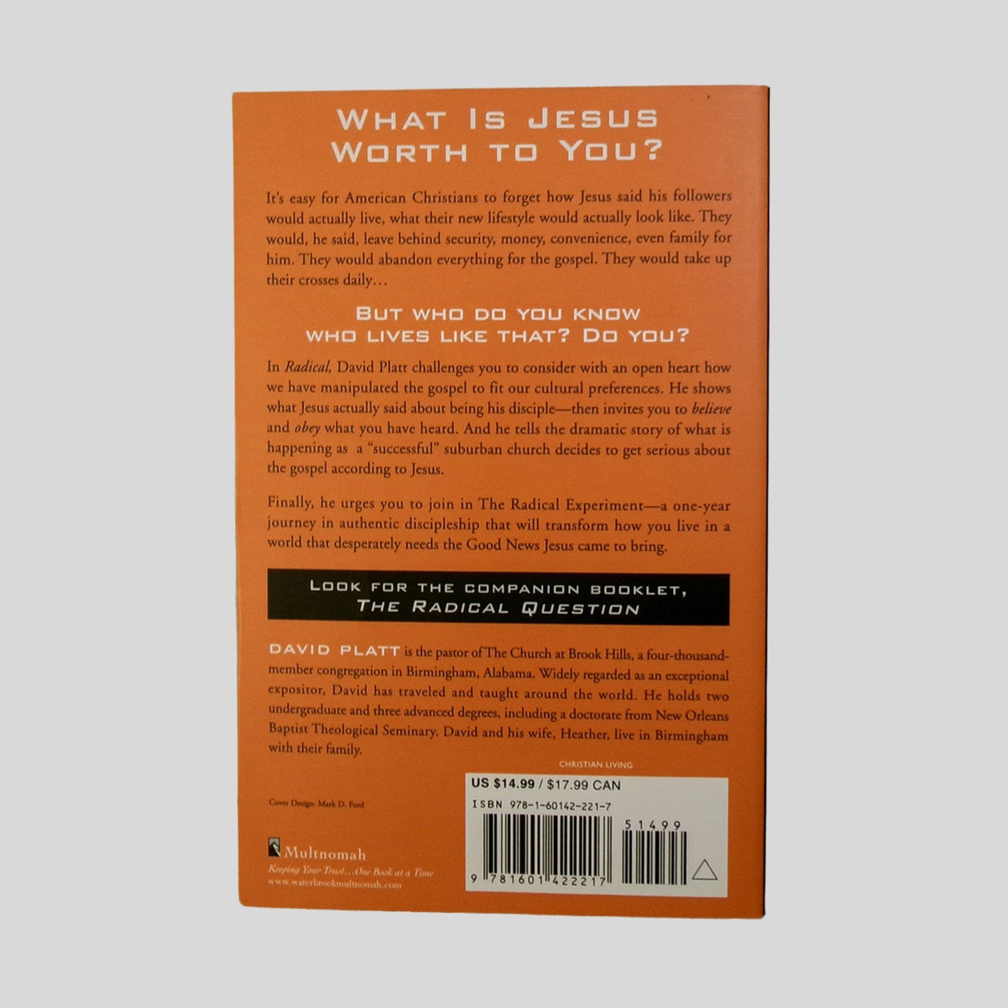 Radical by David Platt - Back Cover - Fehmerling Books