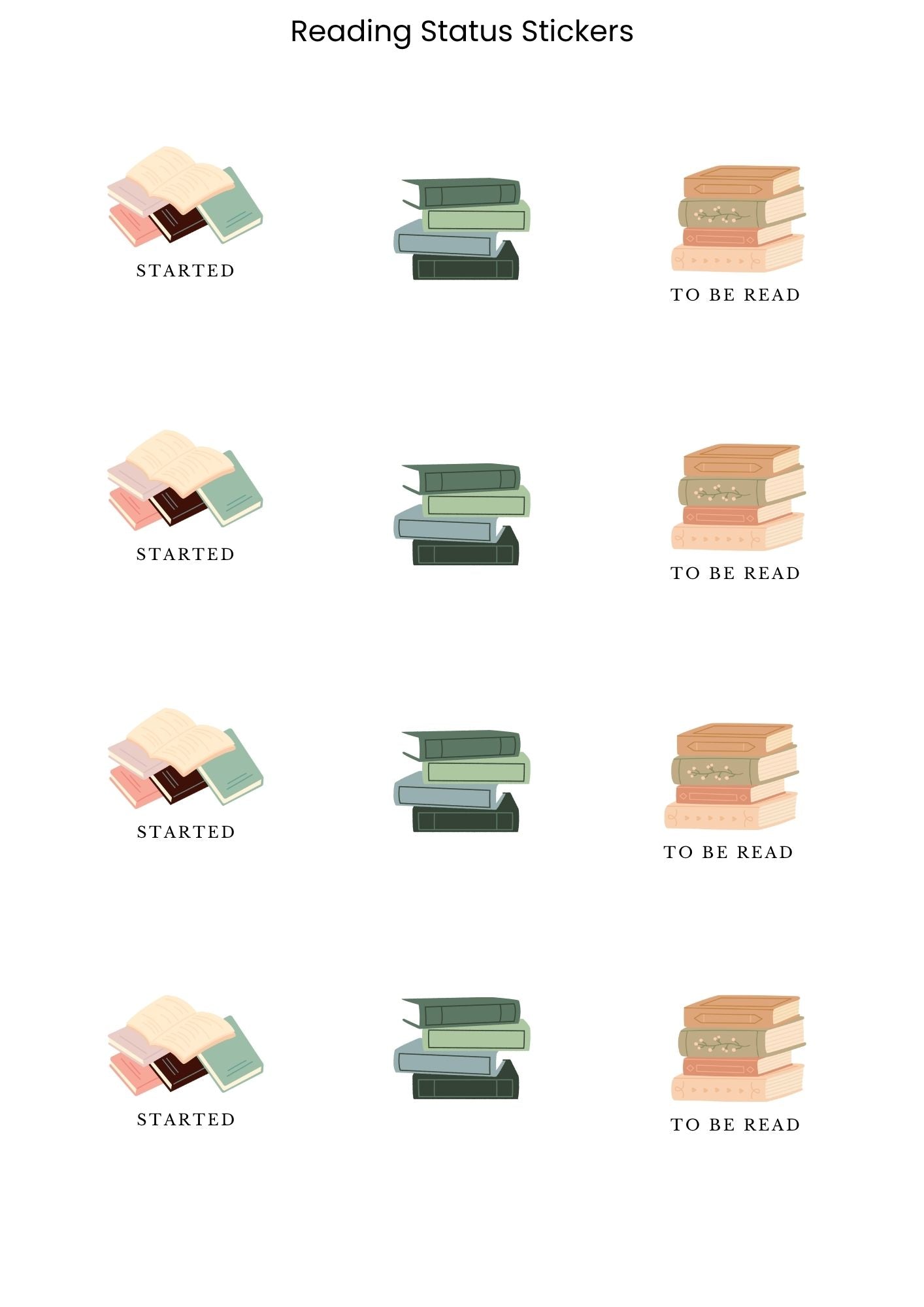 The Rose & Sage Sticker Pack | Printable Reading Status Stickers