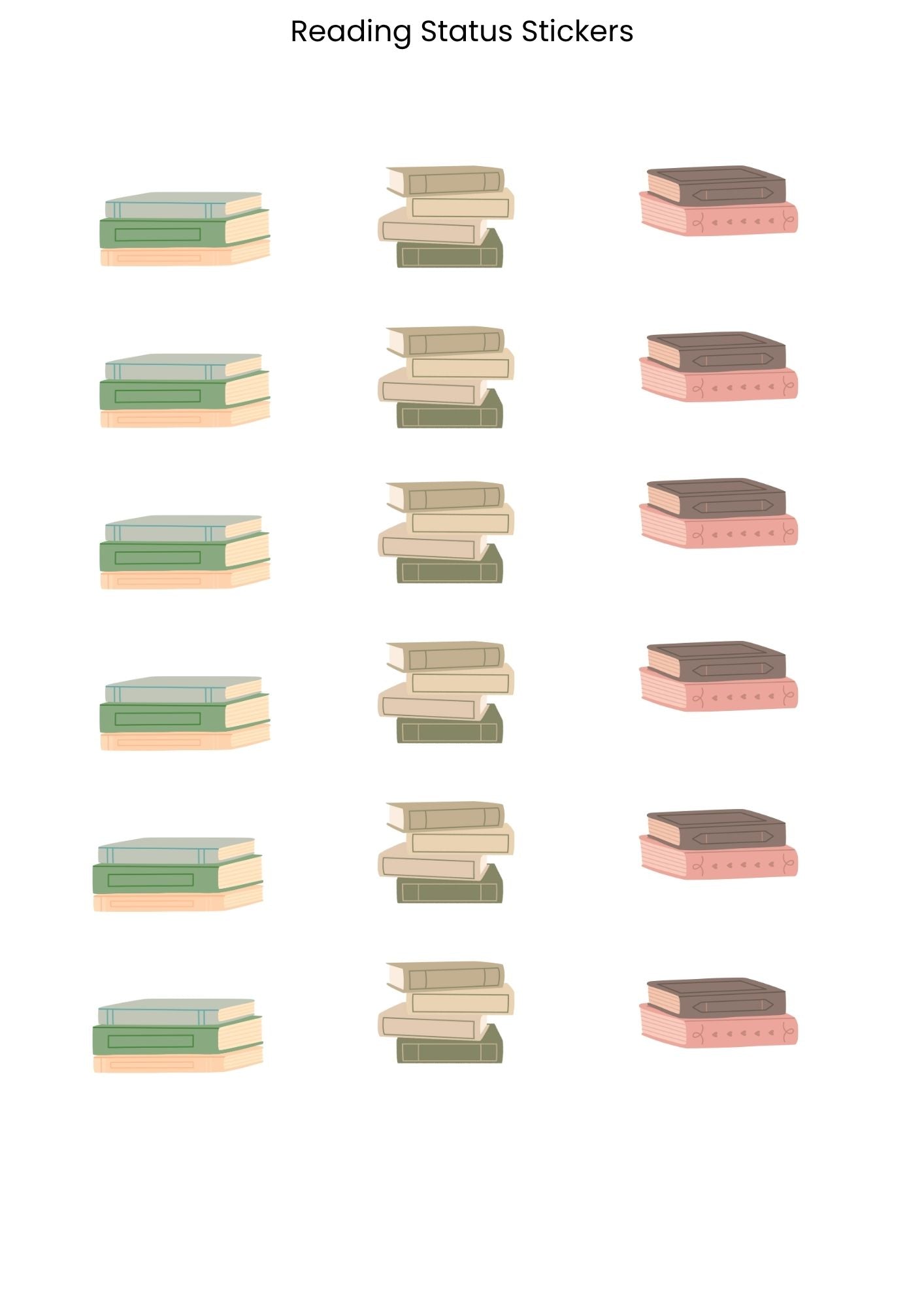 The Rose & Sage Sticker Pack | Printable Reading Status Stickers