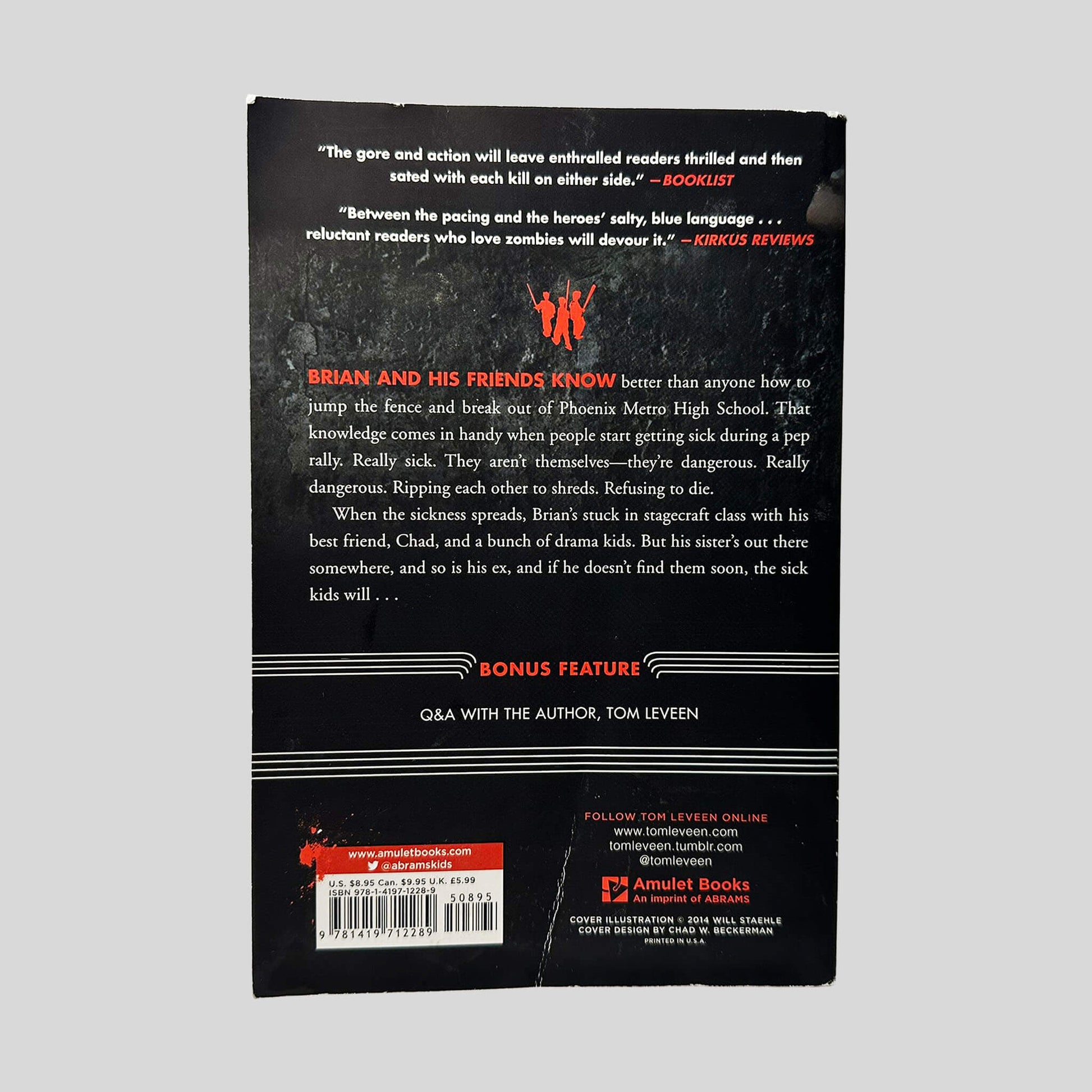 Sick by Tom Leveen - Back Cover - Fehmerling Books
