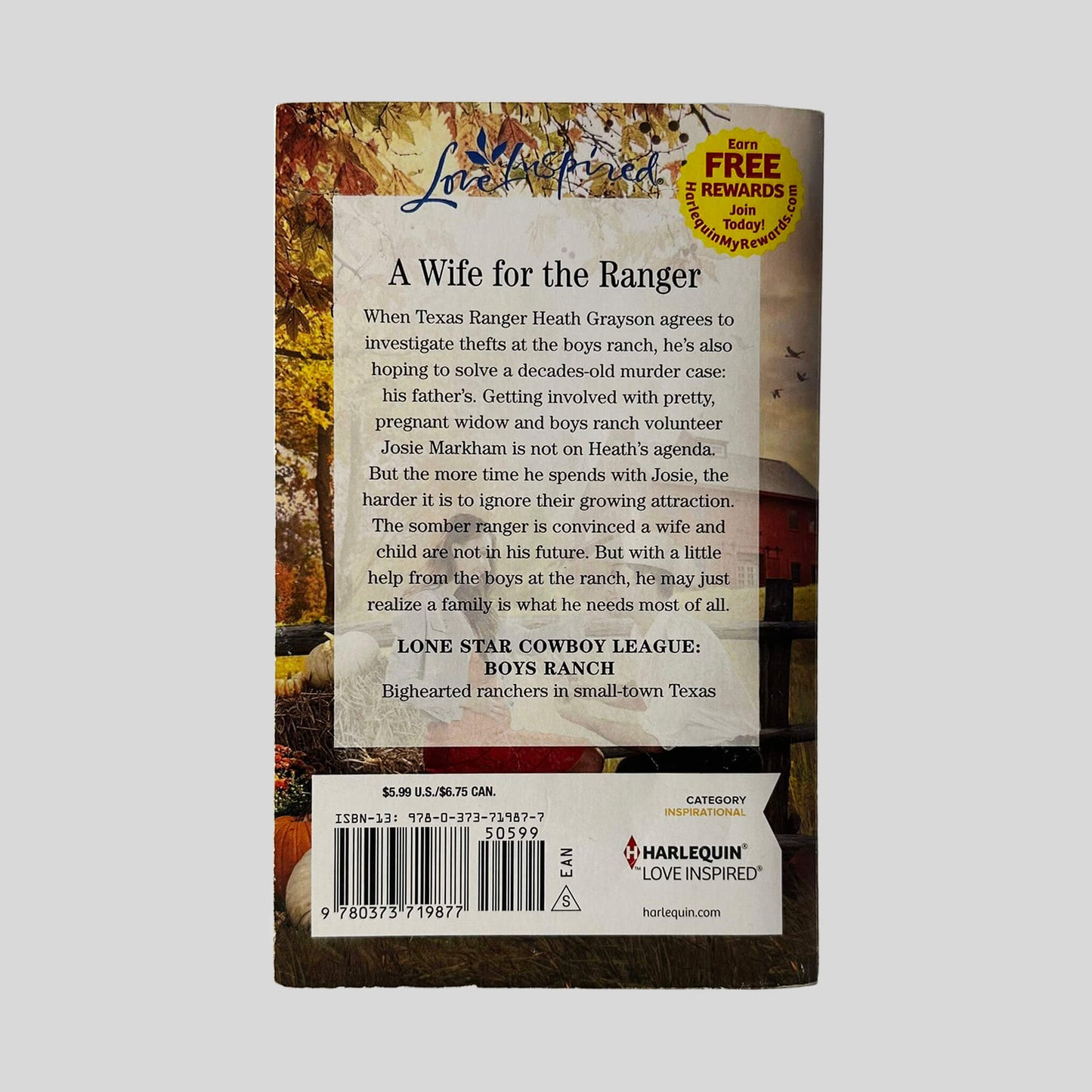 The Ranger's Texas Proposal by Jessica Keller - Love Inspired - Lone Star Cowboy League - Back Cover - Fehmerling Books
