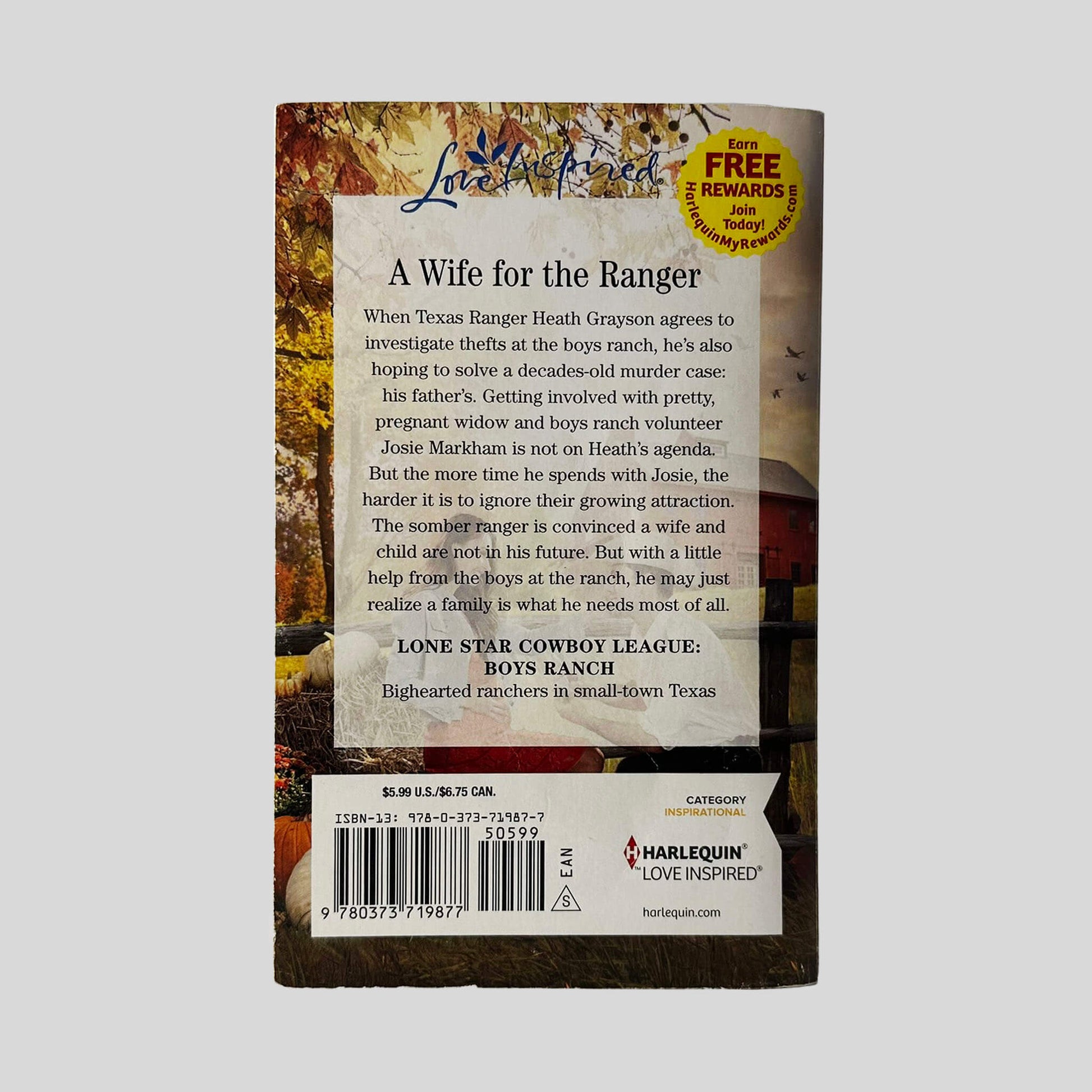 The Ranger's Texas Proposal by Jessica Keller - Love Inspired - Lone Star Cowboy League - Back Cover - Fehmerling Books