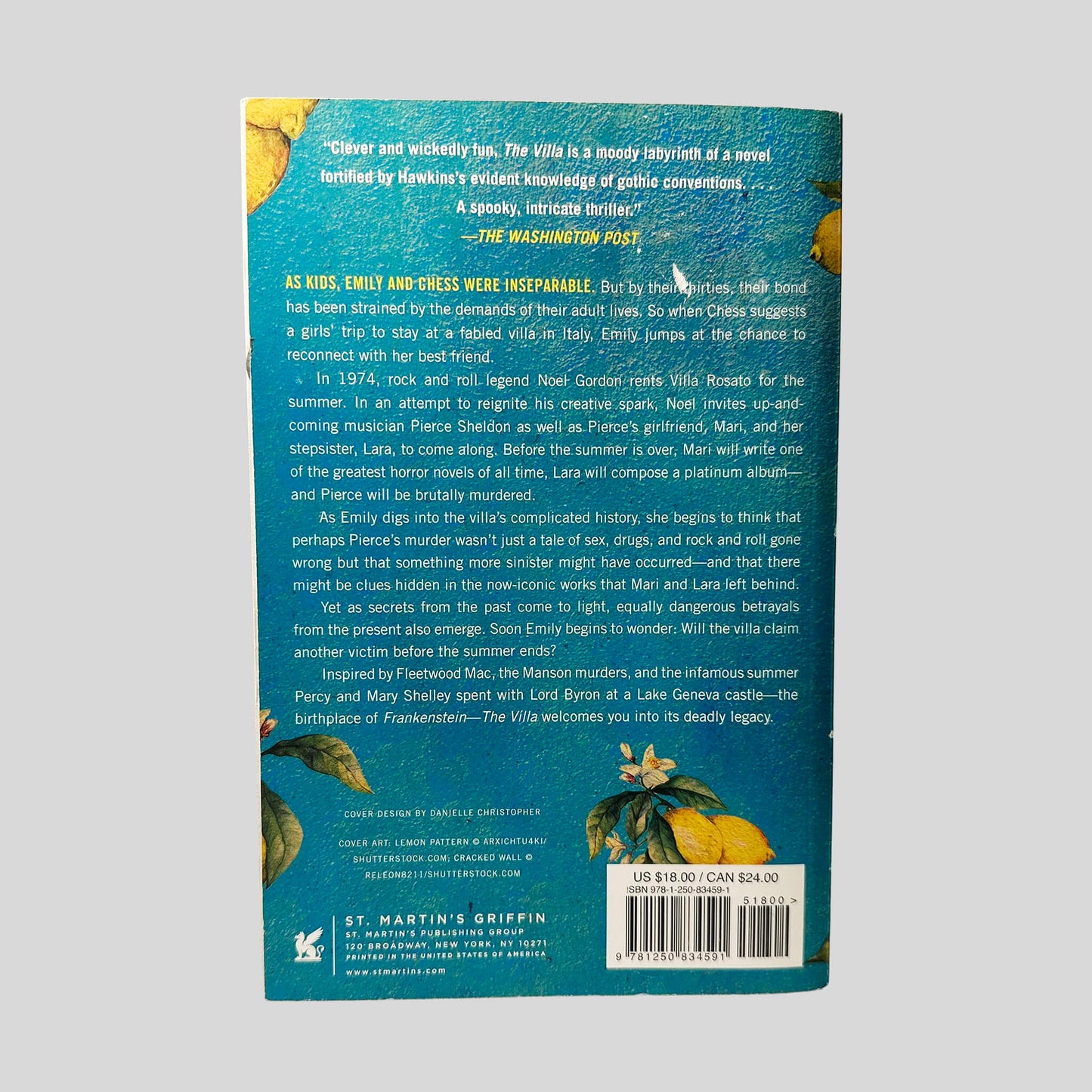 The Villa by Rachel Hawkins - Back Cover - Fehmerling Books