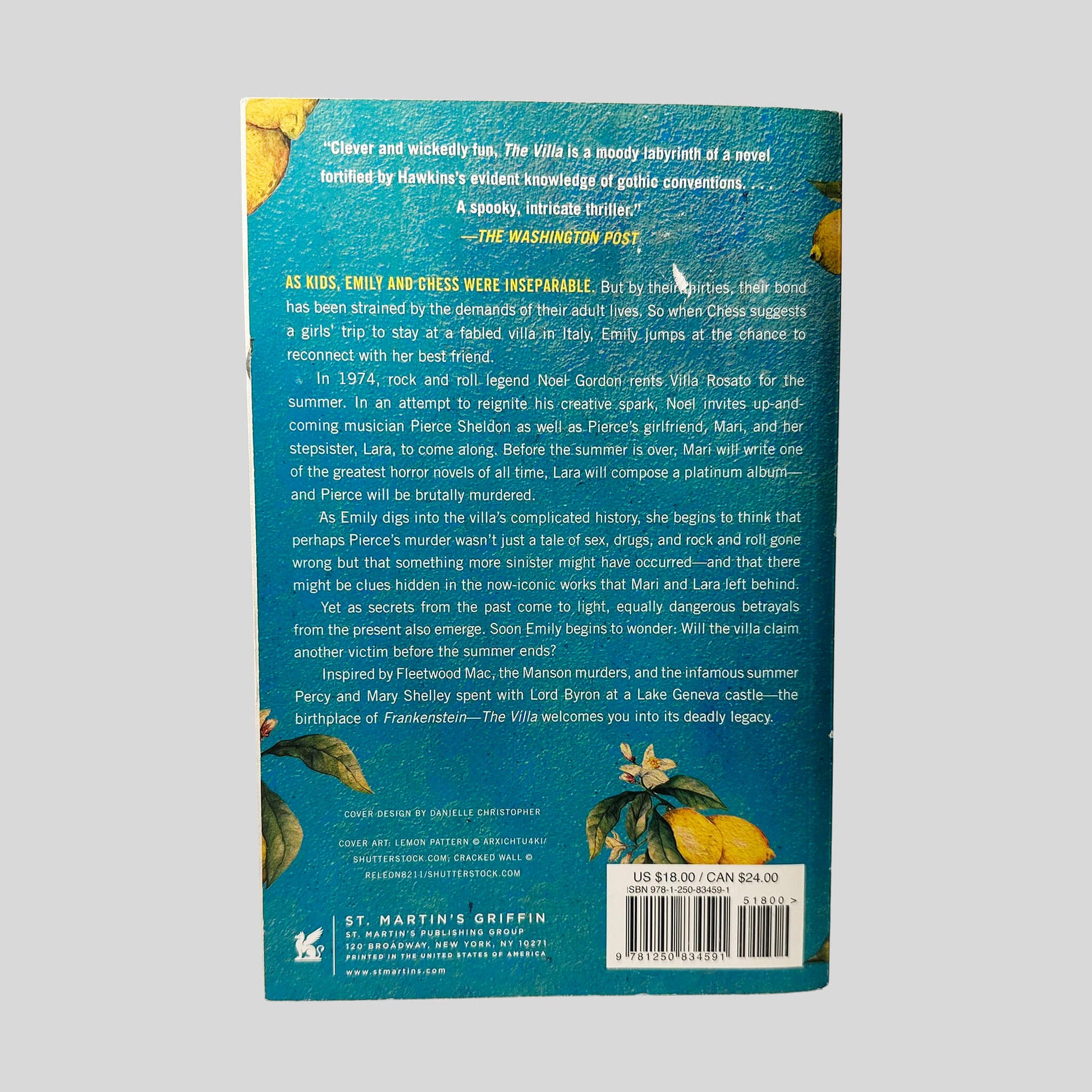 The Villa by Rachel Hawkins - Back Cover - Fehmerling Books