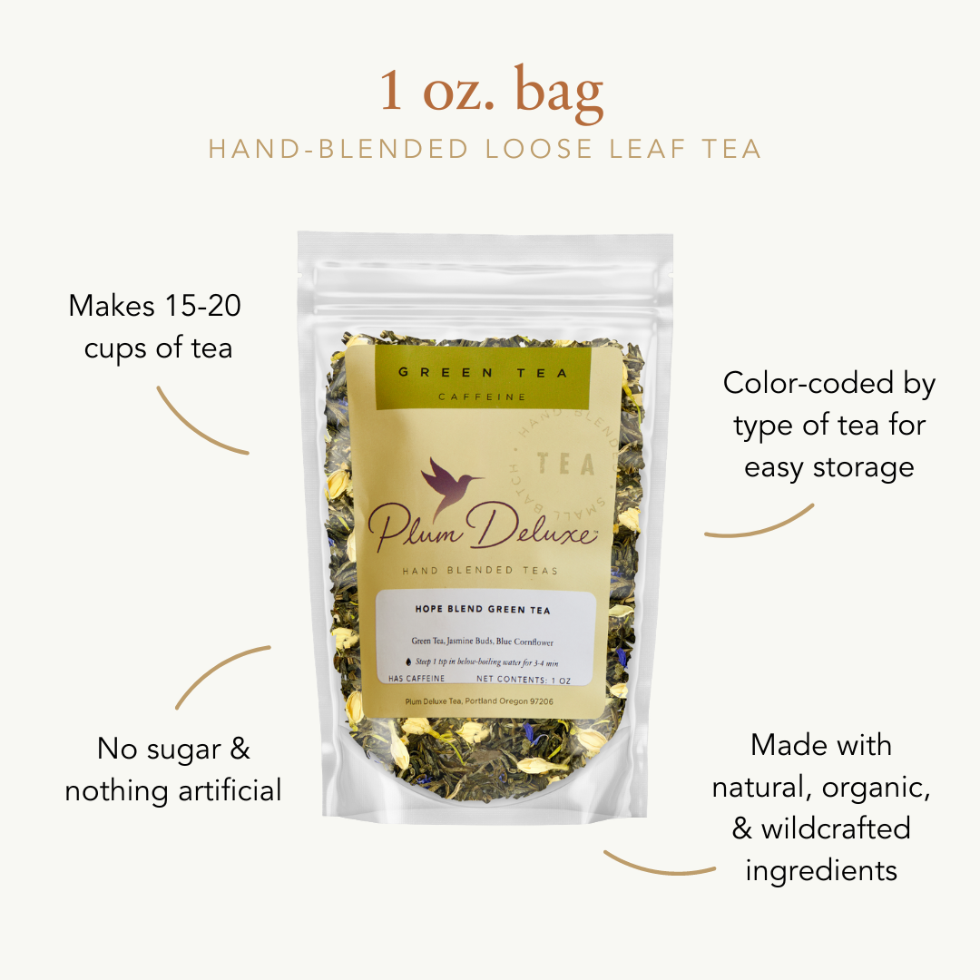 Plum Deluxe Tea - Peach Bellini Herbal Tea - Fruity Loose Leaf Tea: 1 oz