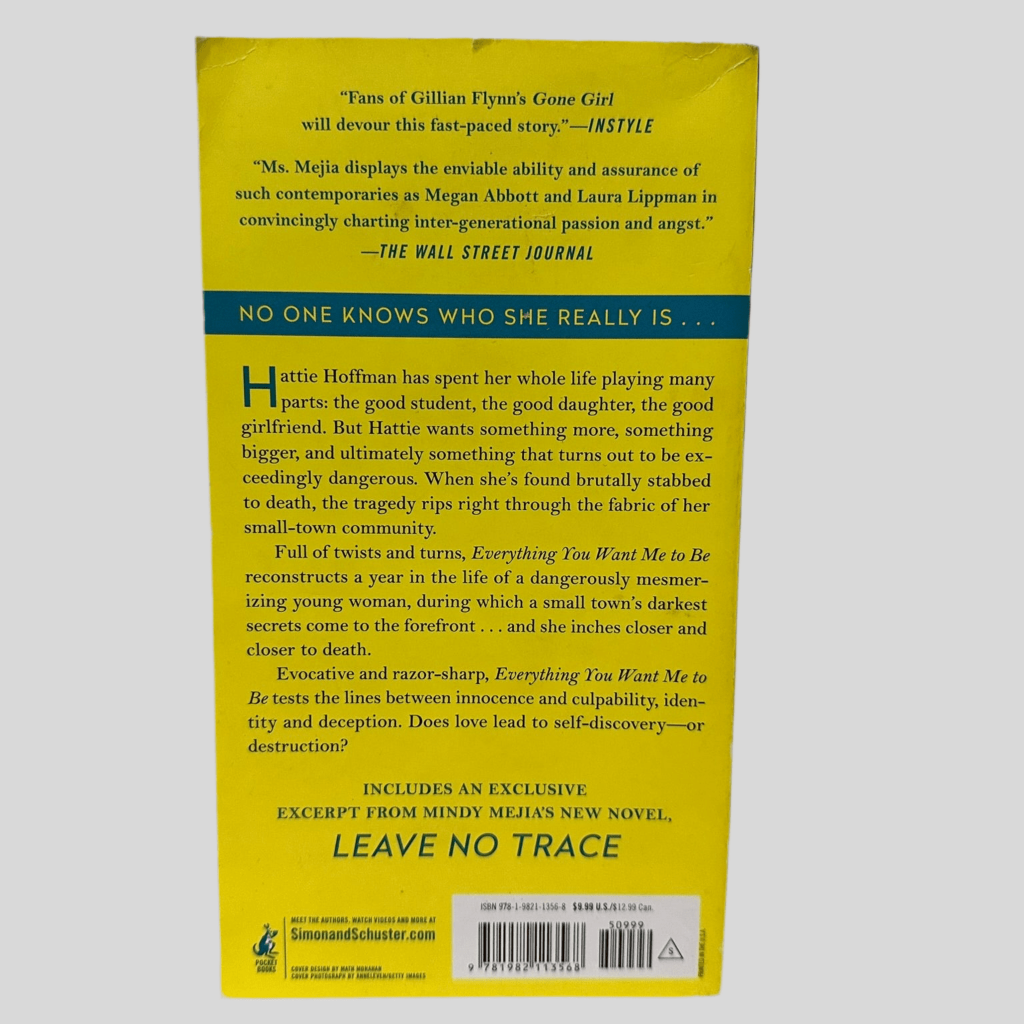 Everything You Want Me To Be by Mindy Mejia - Back Cover