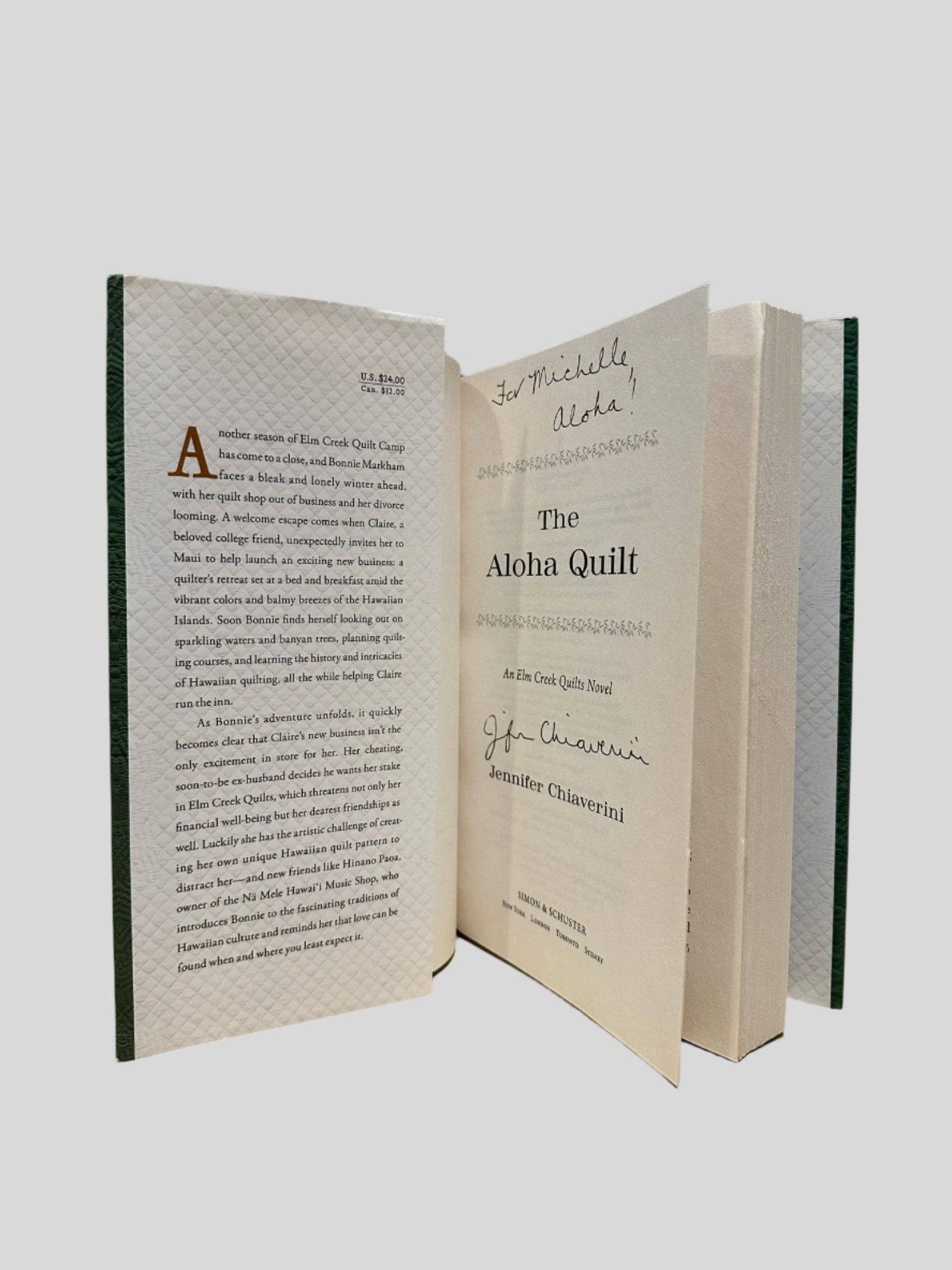 The Aloha Quilt: An Elm Creek Quilts Novel by Jennifer Chiaverini (Autographed Copy) - Additional View