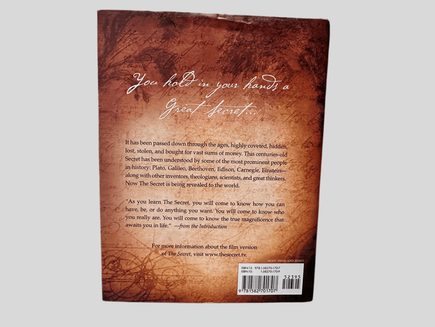 The Secret by Rhonda Byrne - Back Cover