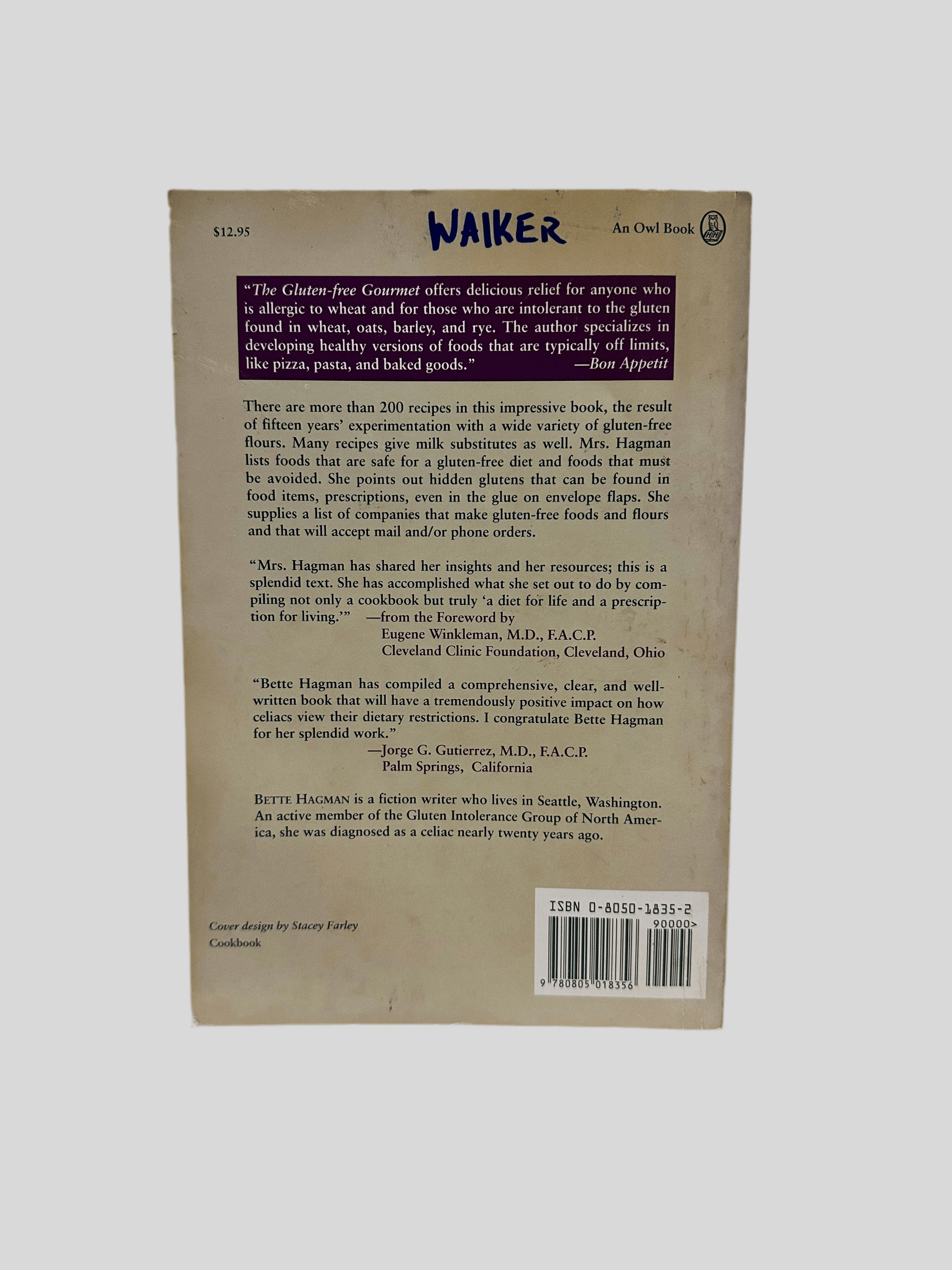 The Gluten Free Gourmet by Bette Hagman - Back Cover