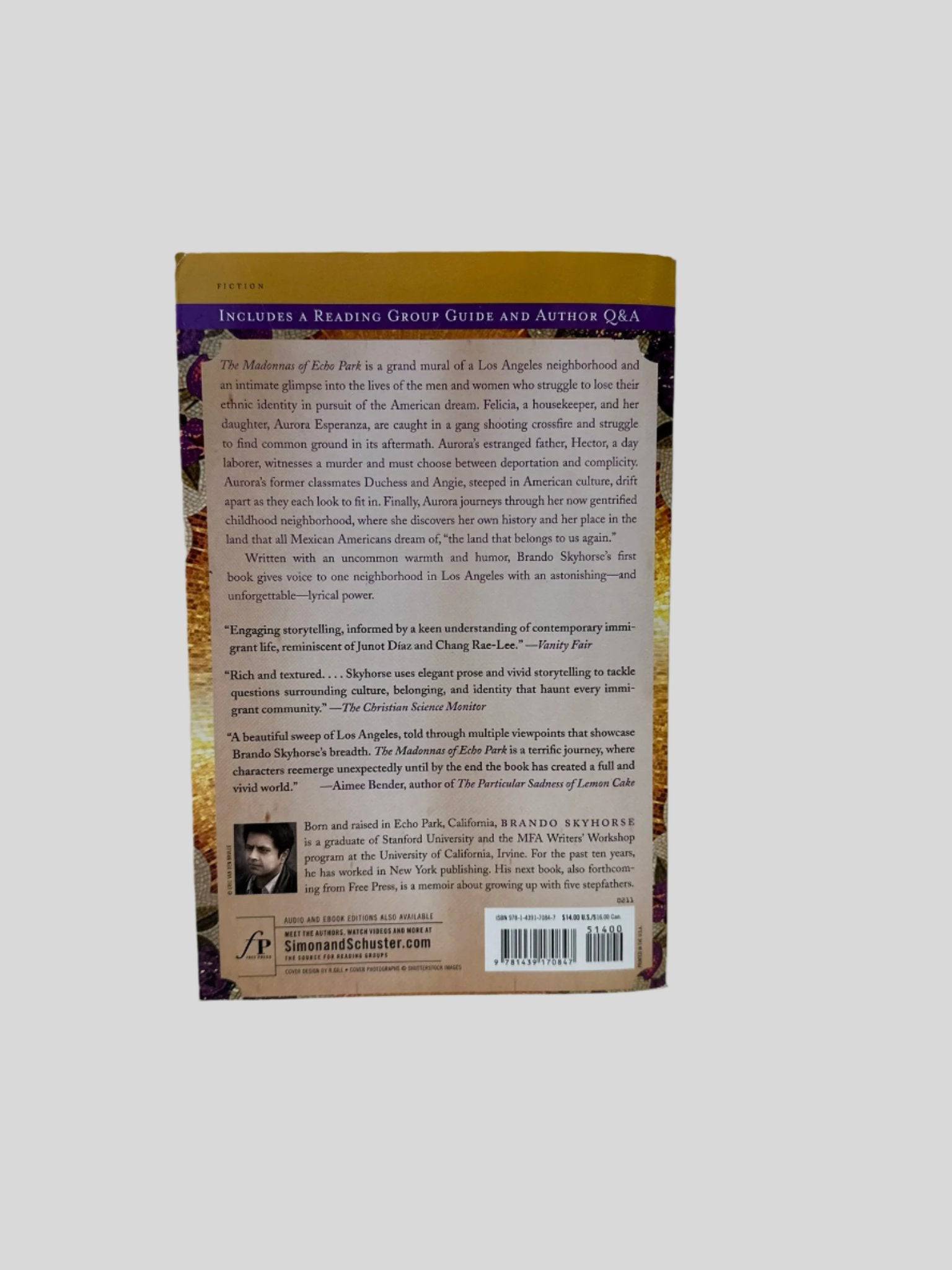 The Madonnas of Echo Park by Brando Skyhorse - Back Cover