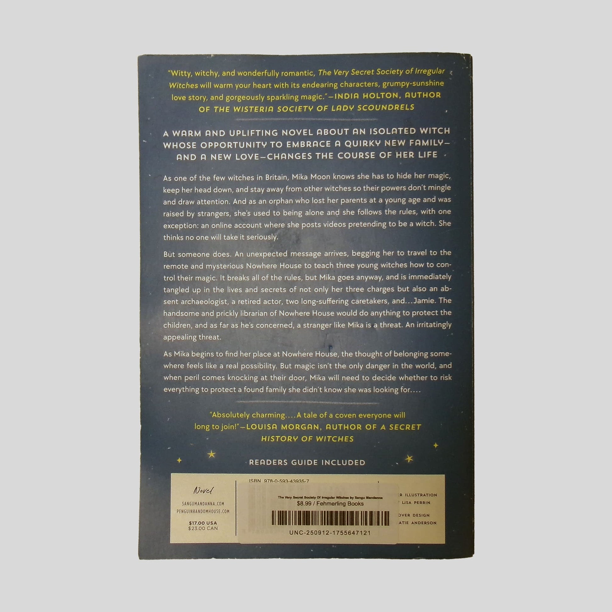 The Very Secret Society of Irregular Witches by Sangu Mandanna - Back Cover - Fehmerling Books