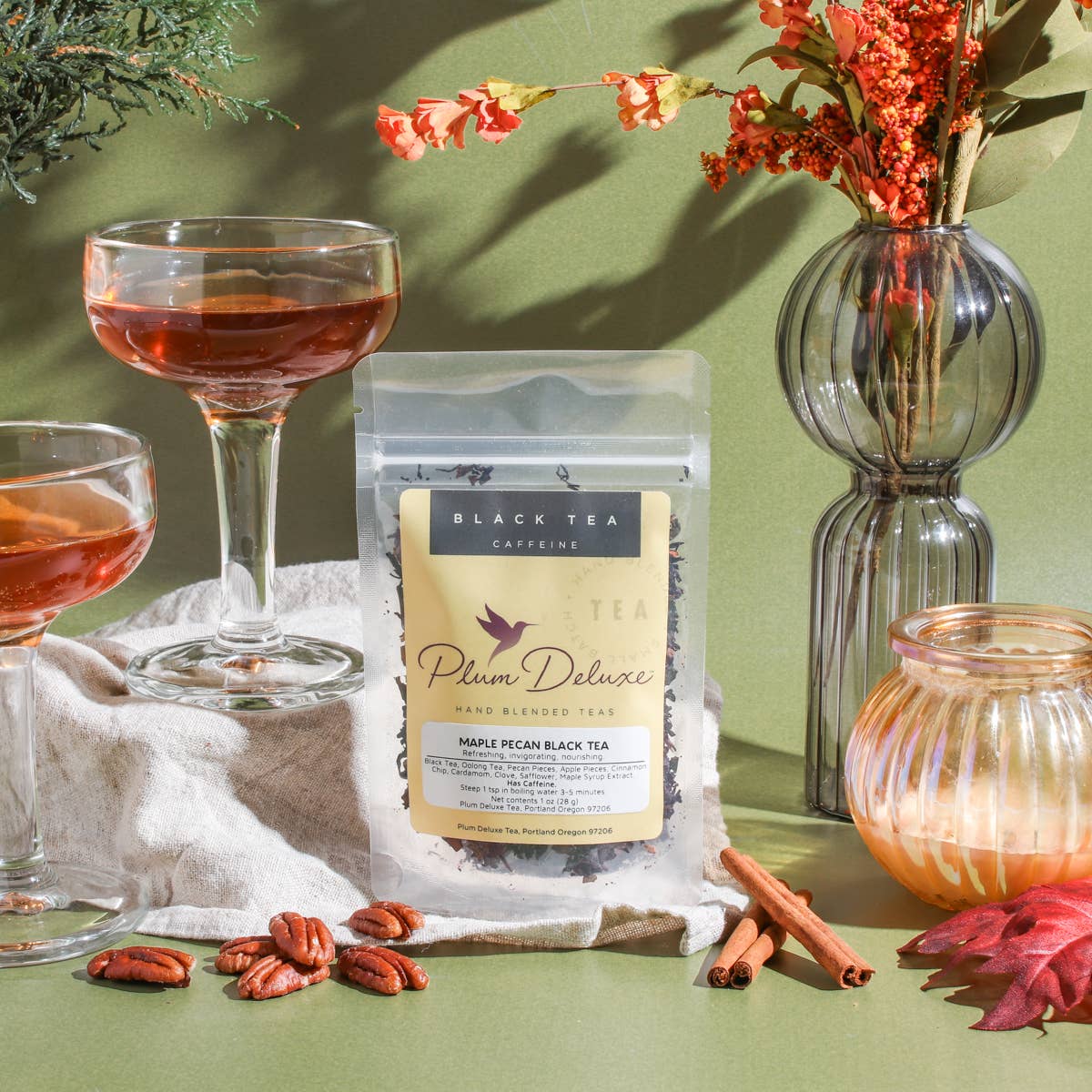 Plum Deluxe - Maple Pecan Holiday Black Loose Leaf Tea 1oz