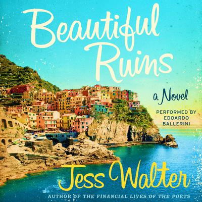 Book cover of 'Beautiful Ruins' with a scenic view of a coastal town.