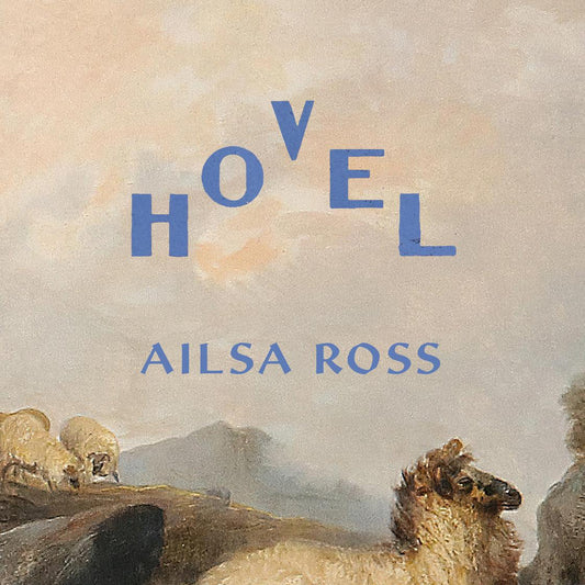 Book cover with sheep illustration and 'Hovel' by Ailsa Ross text