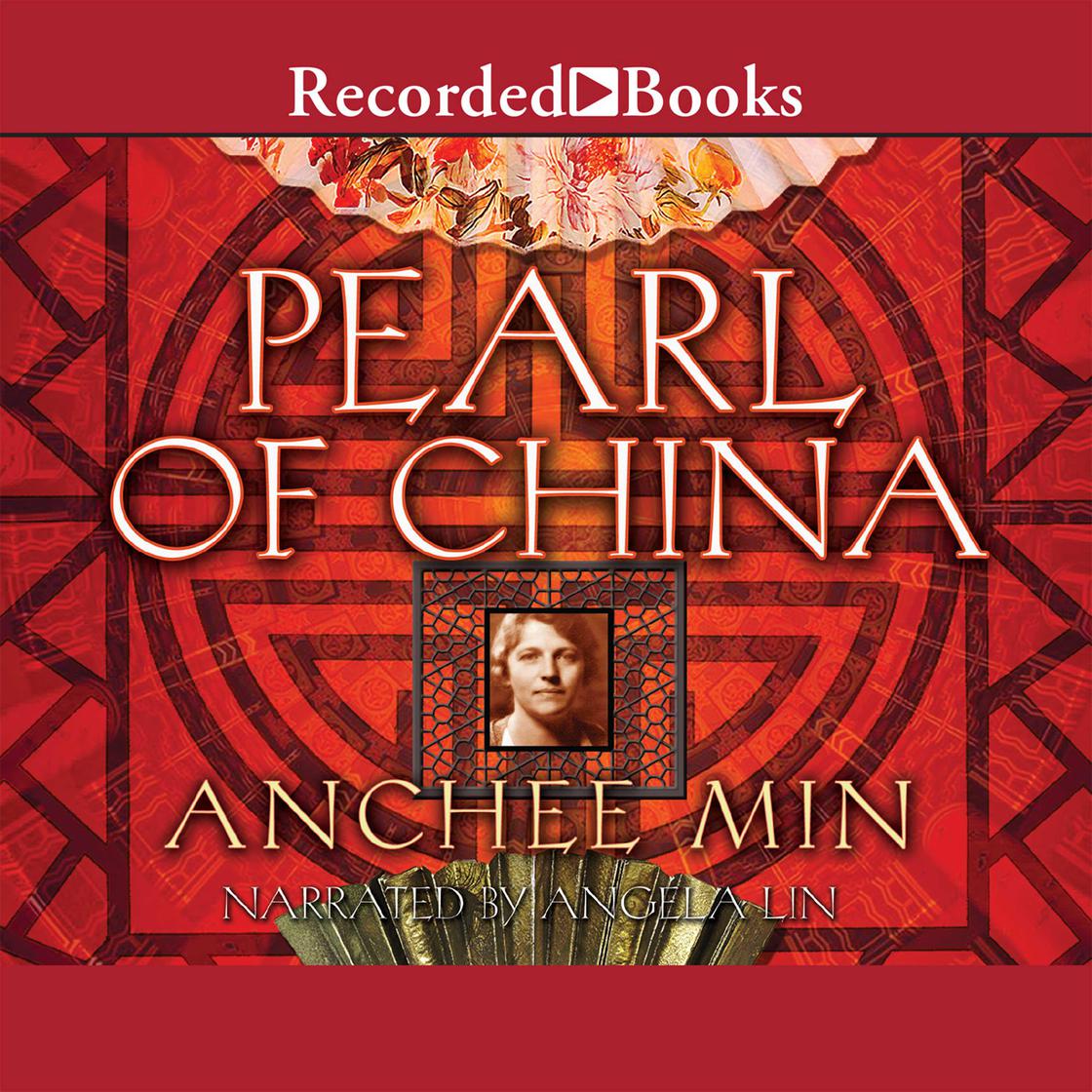Book cover of 'Pearl of China' by Anchee Min with decorative elements and a red background.