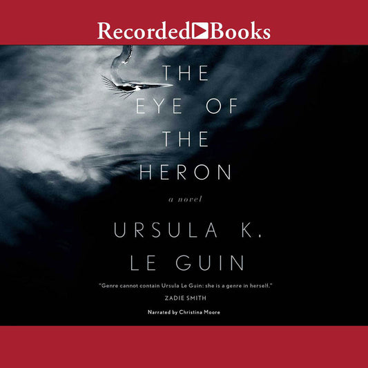 Book cover of 'The Eye of the Heron' by Ursula K. Le Guin with a red and black gradient.
