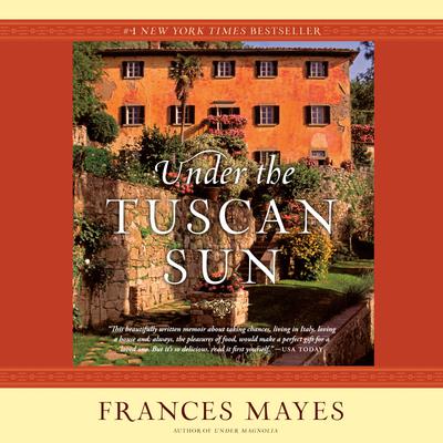 Book cover of 'Under the Tuscan Sun' with a red background and image of a house.