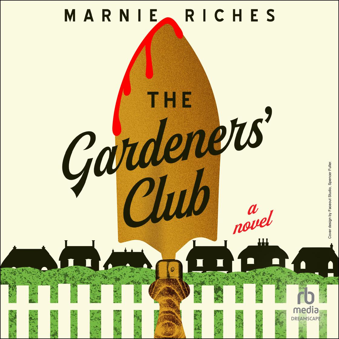 Book cover of 'The Gardeners' Club' by Marnie Riches with a garden and houses illustration.