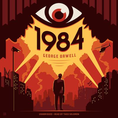 Book cover of '1984' by George Orwell with a silhouette of a person and the Big Brother eye symbol.