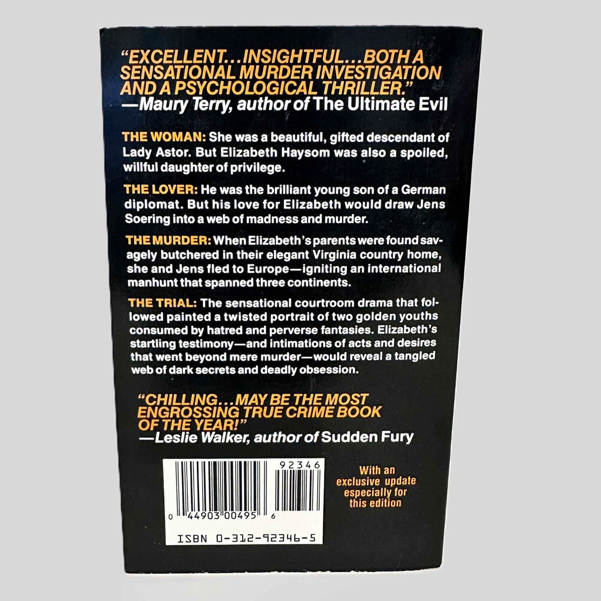 Back cover view of Beyond Reason by Ken Englade centered on a neutral light gray background. 