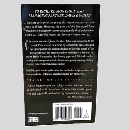 Back cover view of Breach of Confidence by Eben Paul Perison centered on a neutral light gray background. 