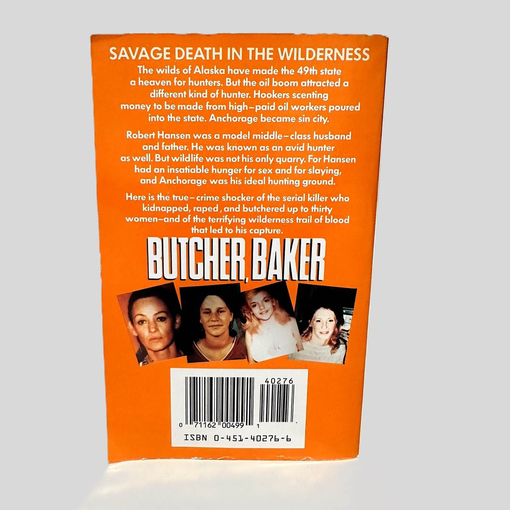 Back cover view of Butcher, Baker by Walter Gilmour & Leland E. Hale centered on a neutral light gray background. 