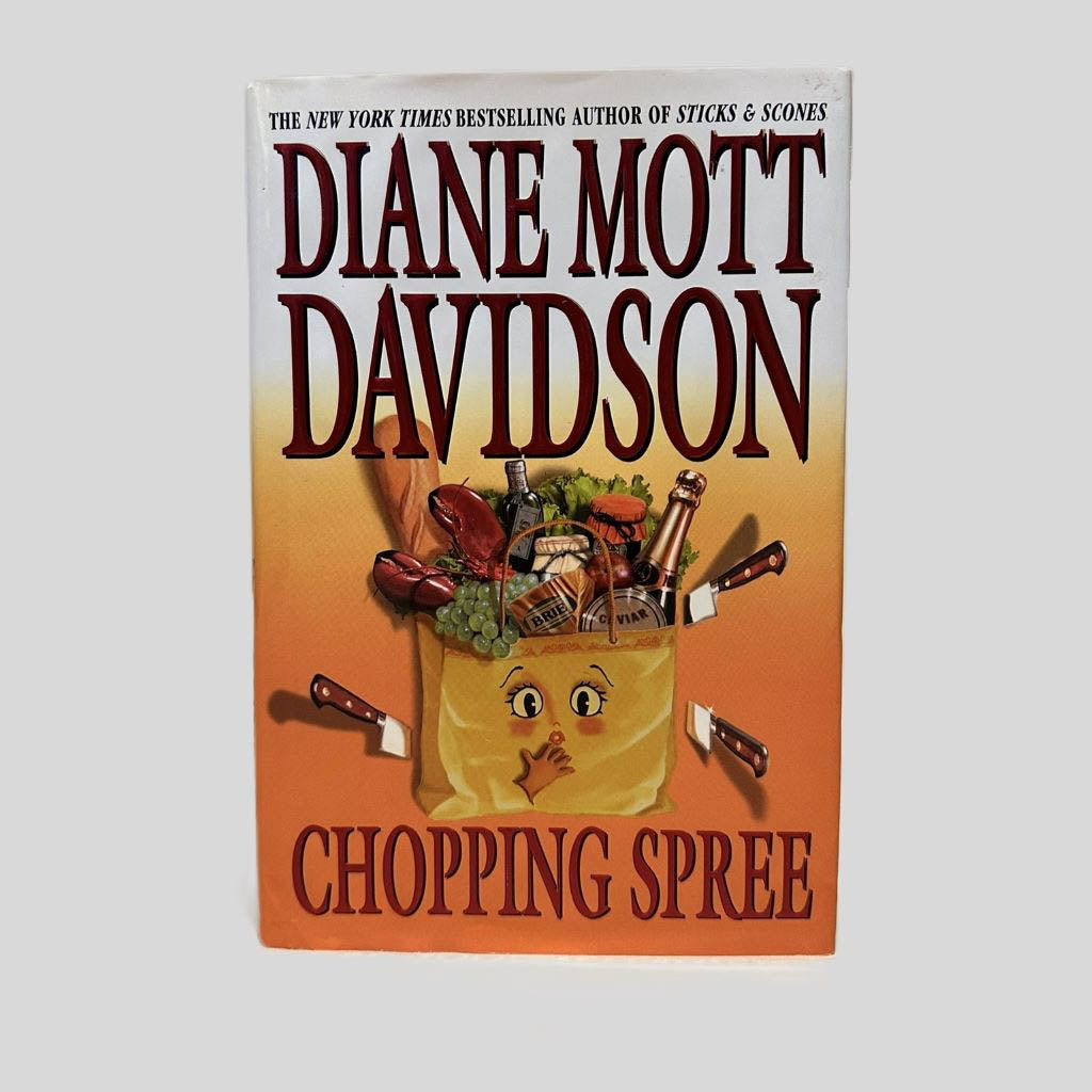 Front cover view of Chopping Spree by Diane Mott Davidson centered on a neutral light gray background. Dust jacket is present and undamaged.