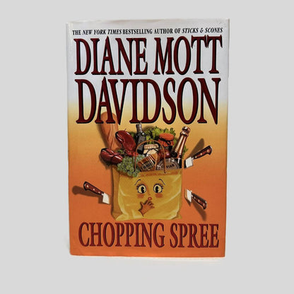 Front cover view of Chopping Spree by Diane Mott Davidson centered on a neutral light gray background. Dust jacket is present and undamaged.