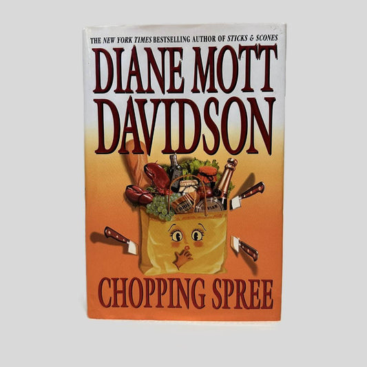 Front cover view of Chopping Spree by Diane Mott Davidson centered on a neutral light gray background. Dust jacket is present and undamaged.
