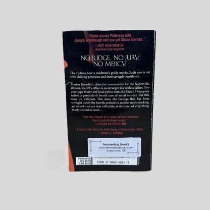 Back cover view of Cut to the Bone by Shane Gericke centered on a neutral light gray background. 